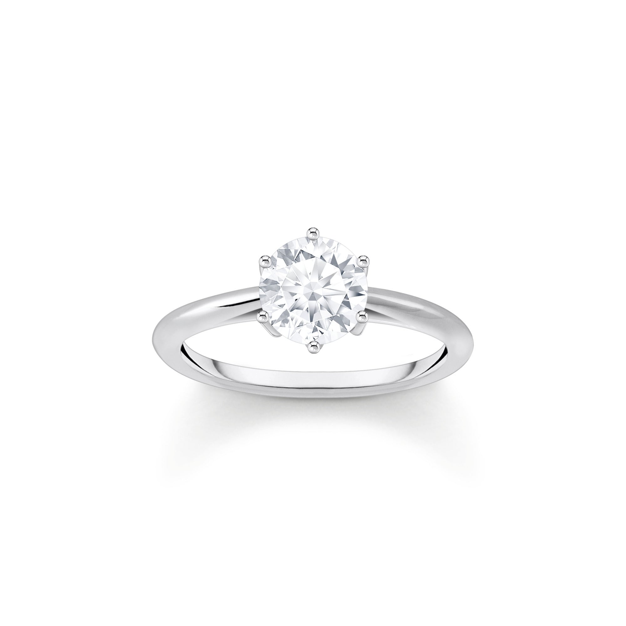 Silver Ring with White Zirconia In Brilliant Cut