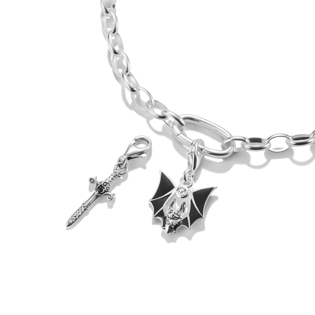 Silver Charm Pendant Bat Zirconia True Romance Original
