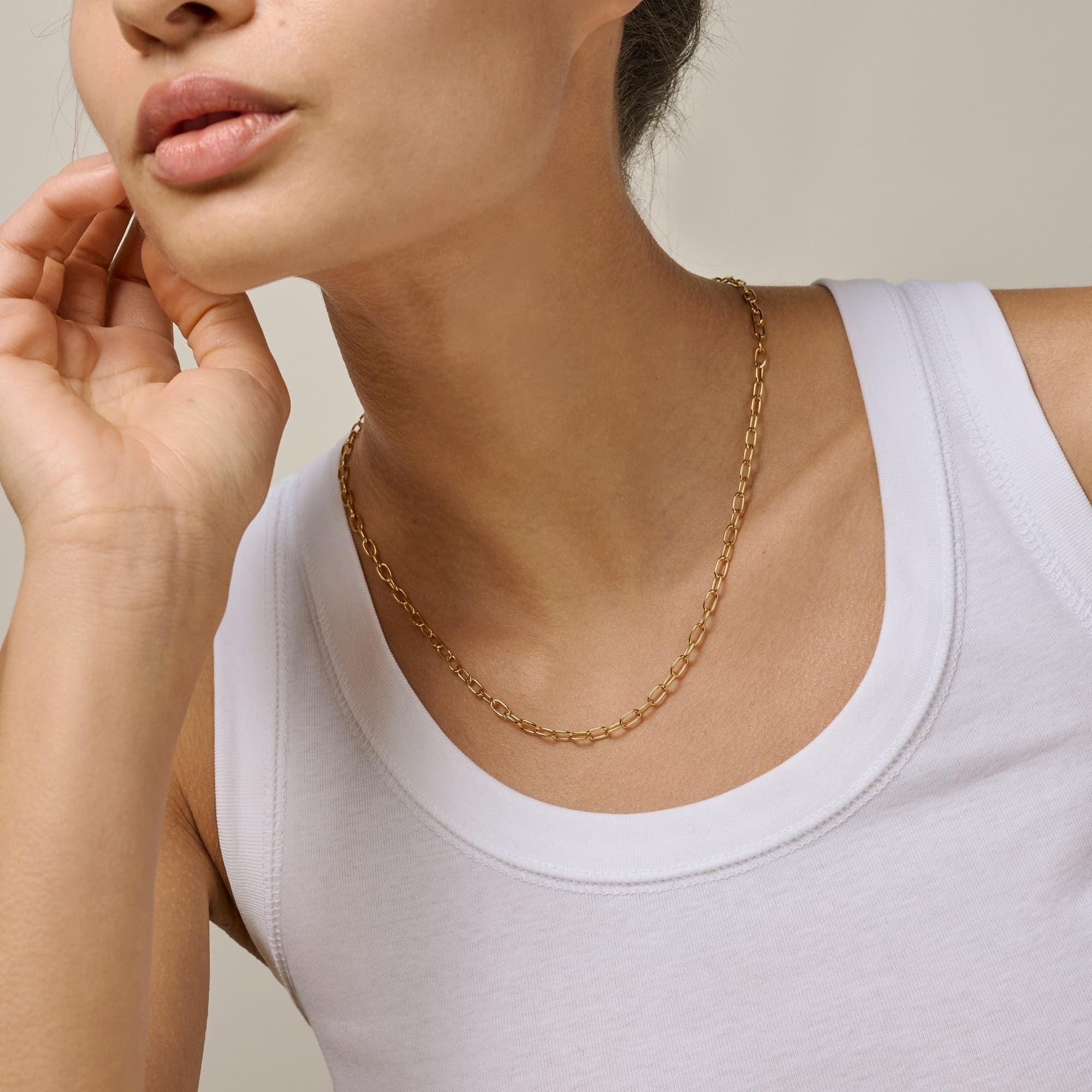 Necklace, Medium Charm, Gold