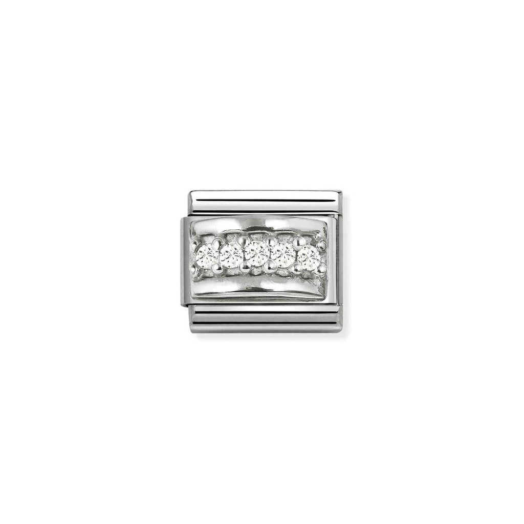Composable CL SYMBOLS steel , Cubic zirconia and 925 sterling silver WHITE track