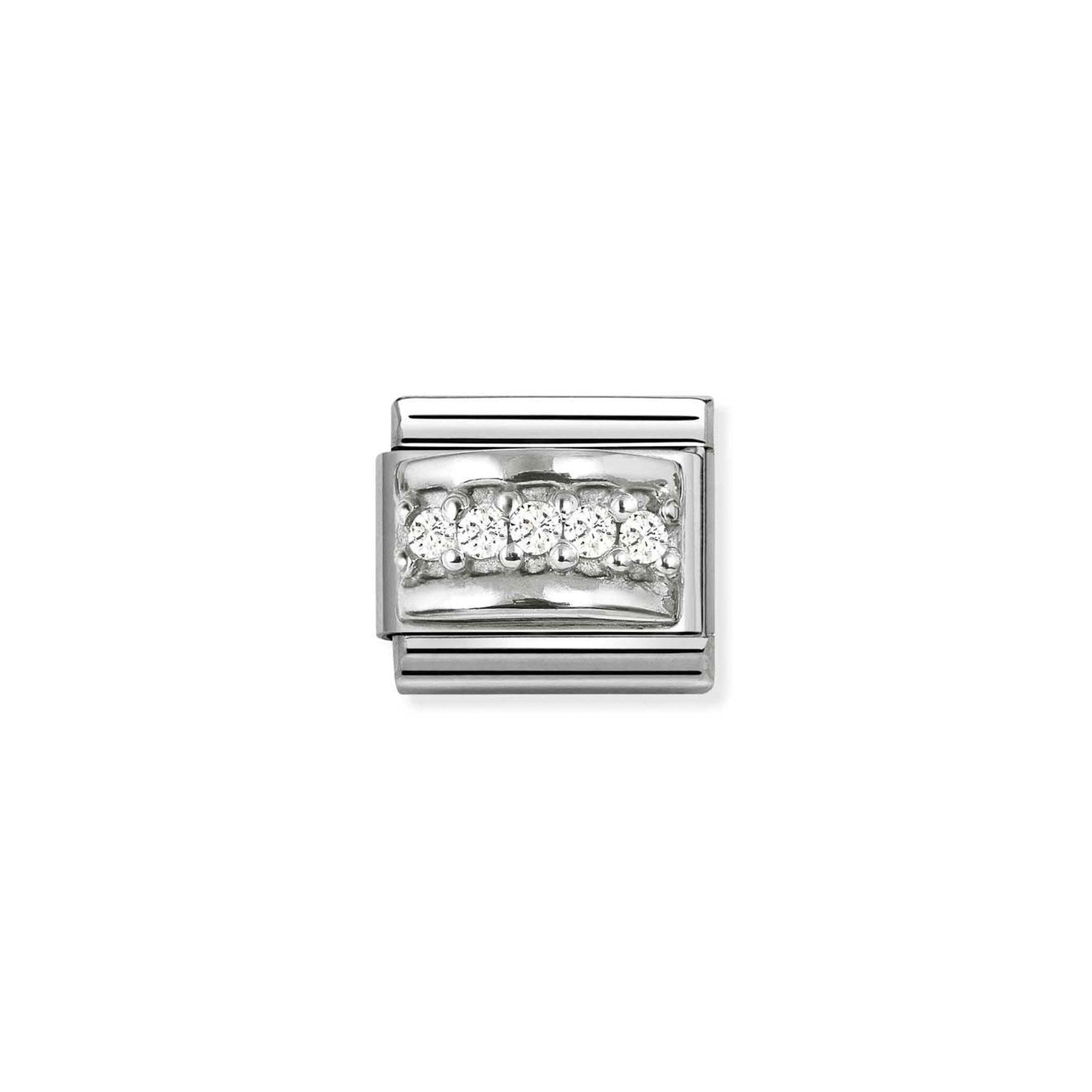 Composable CL SYMBOLS steel , Cubic zirconia and 925 sterling silver WHITE track
