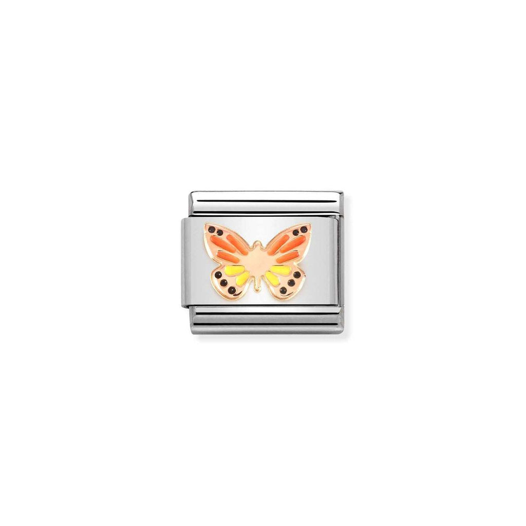 Composable Classic SYMBOLS steel, enamel and 9k rose gold Rainbow butterfly