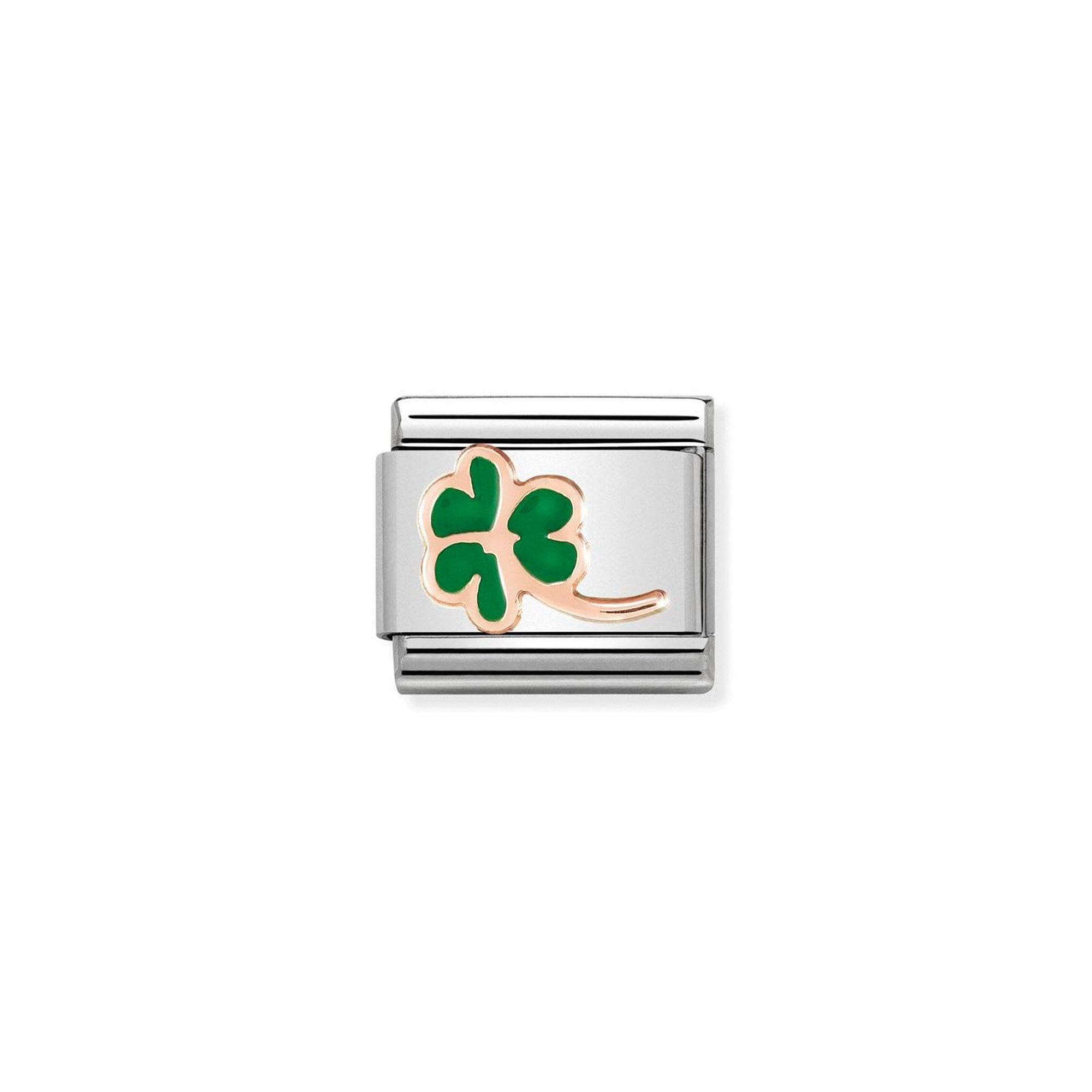 Composable Classic SYMBOLS steel, enamel and 9k rose gold Clover