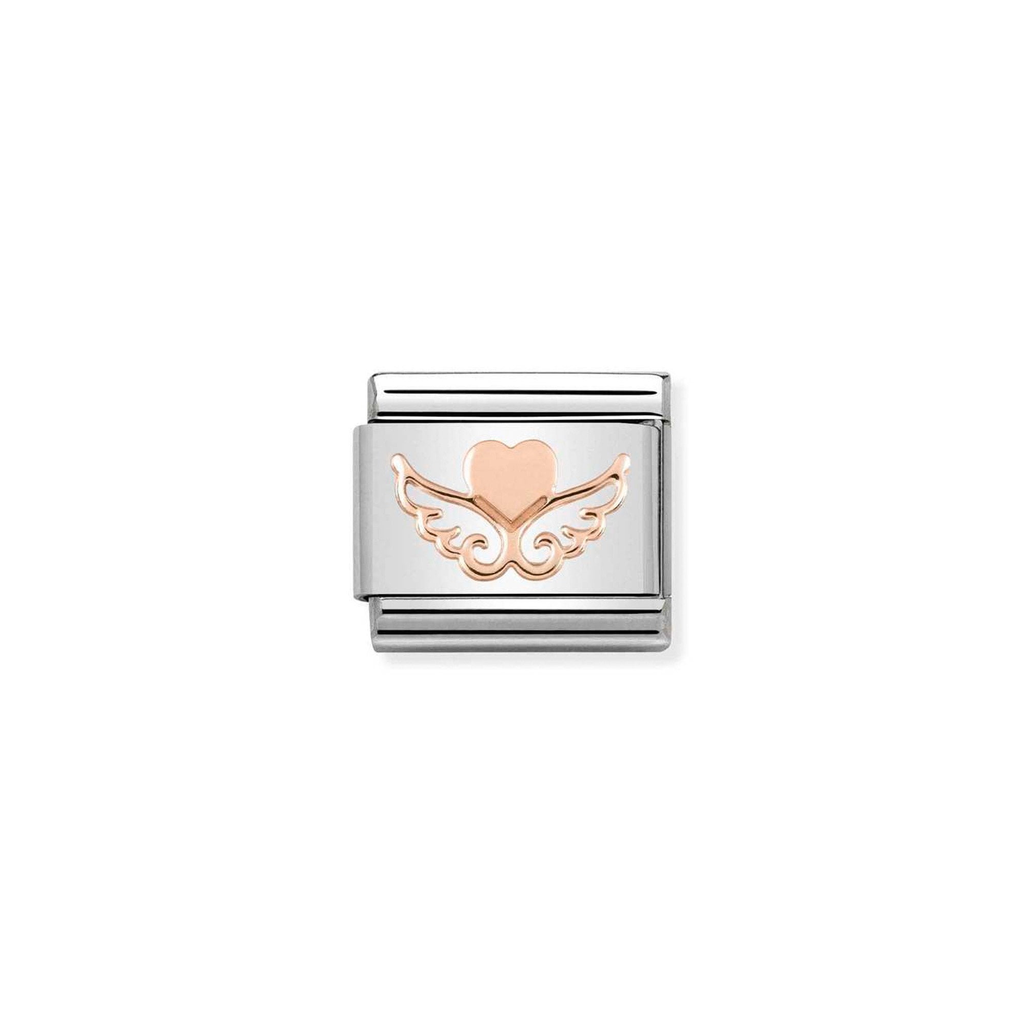 Composable Classic SYMBOLS steel and 9k rose gold Heart with wings