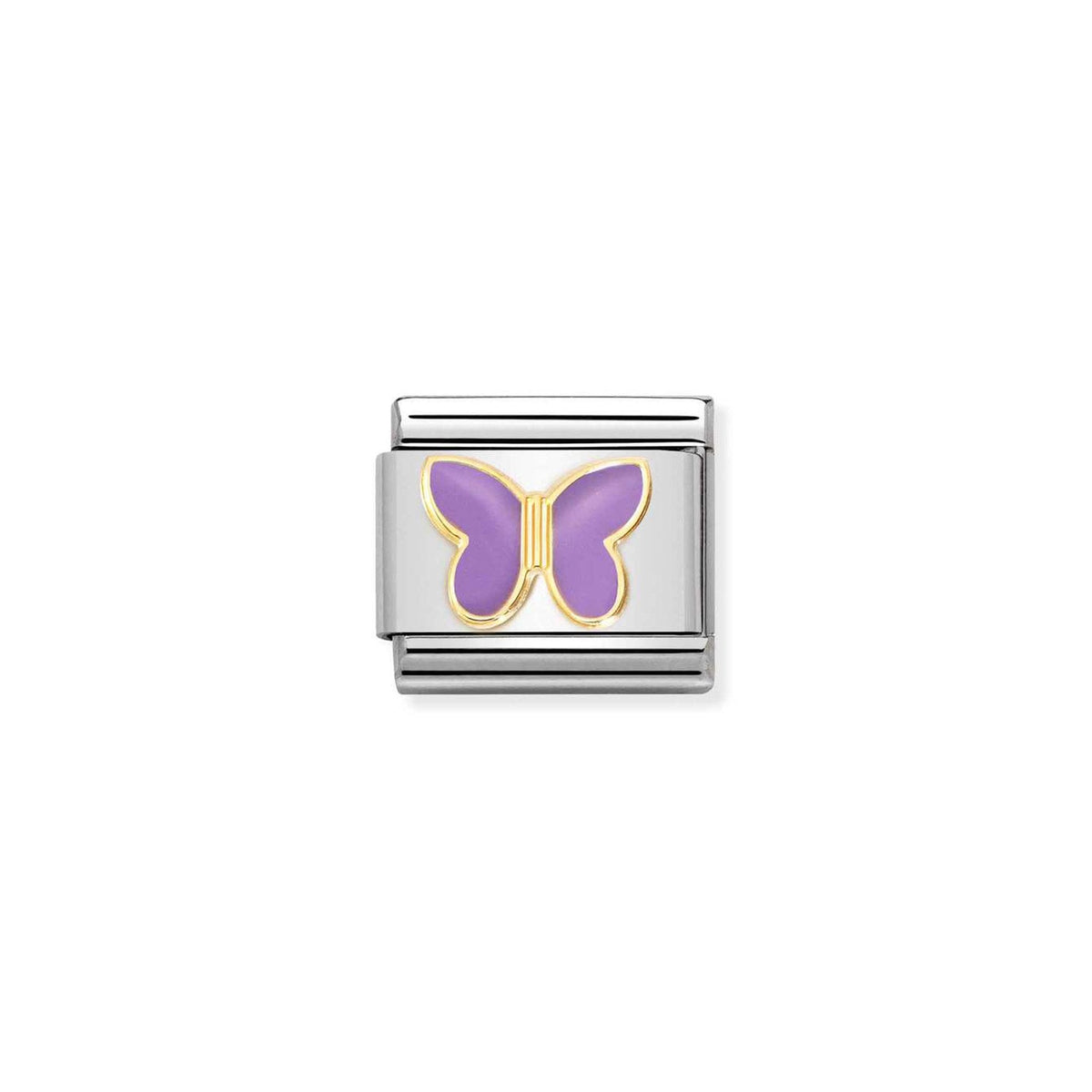 Composable Classic SYMBOLS steel, enamel and 18k gold LILAC butterfly