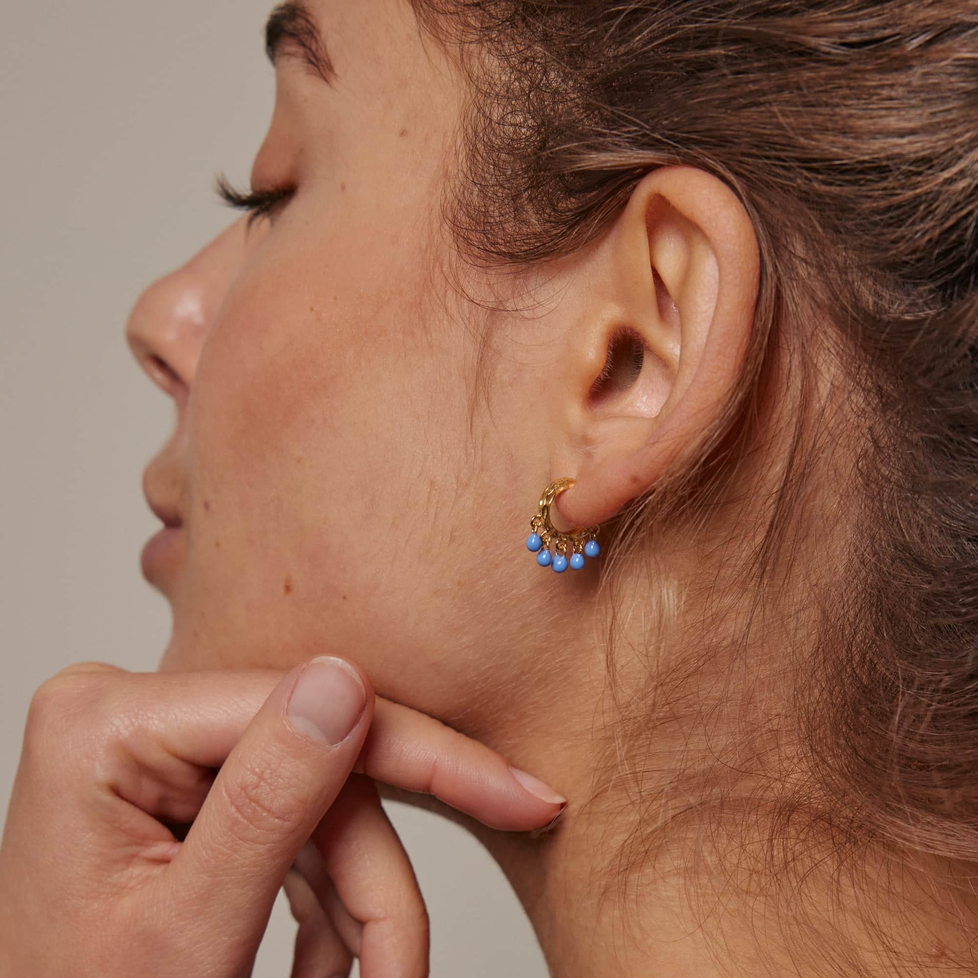 Earring, Astrid, Cornflour