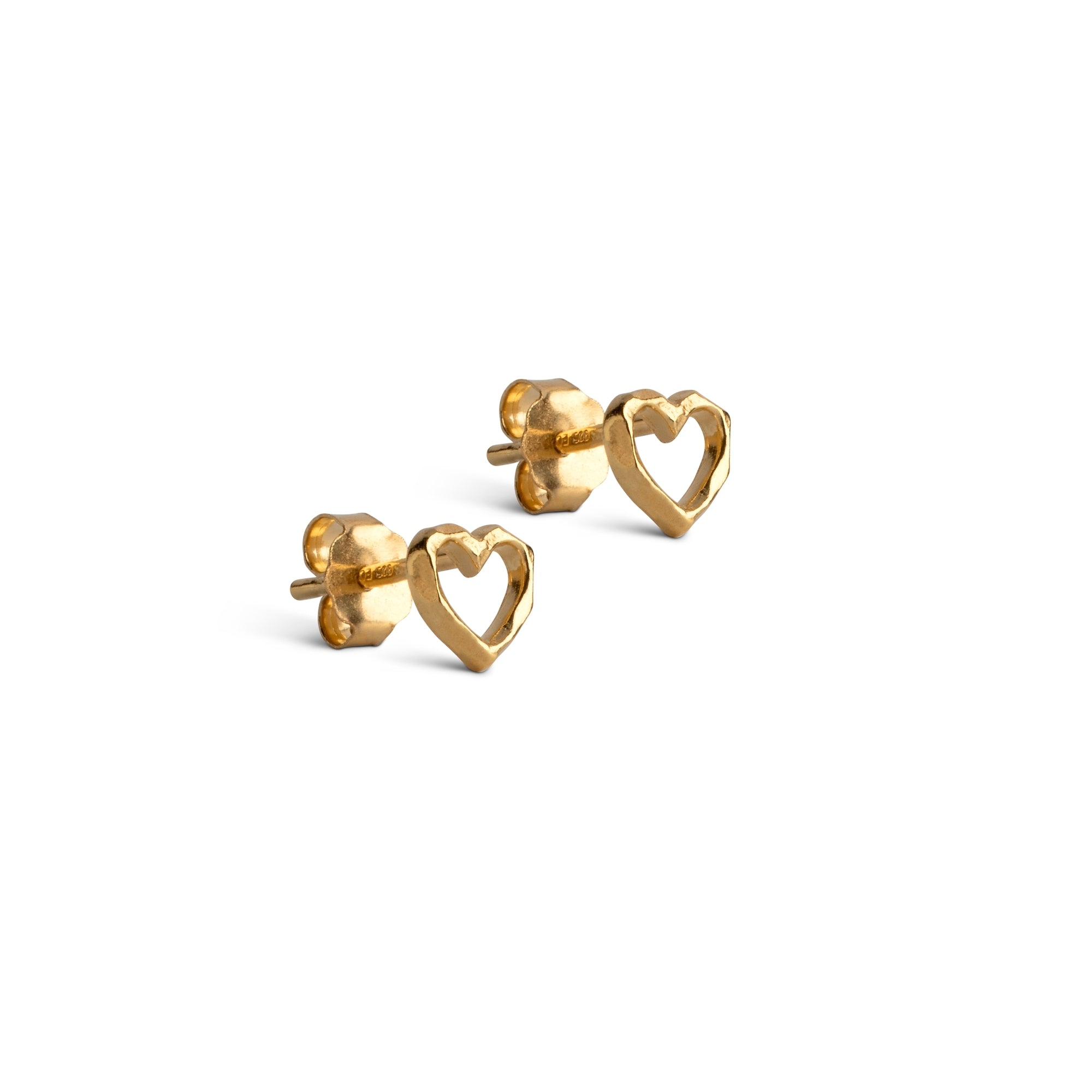 Studs, Organic Heart, Gold