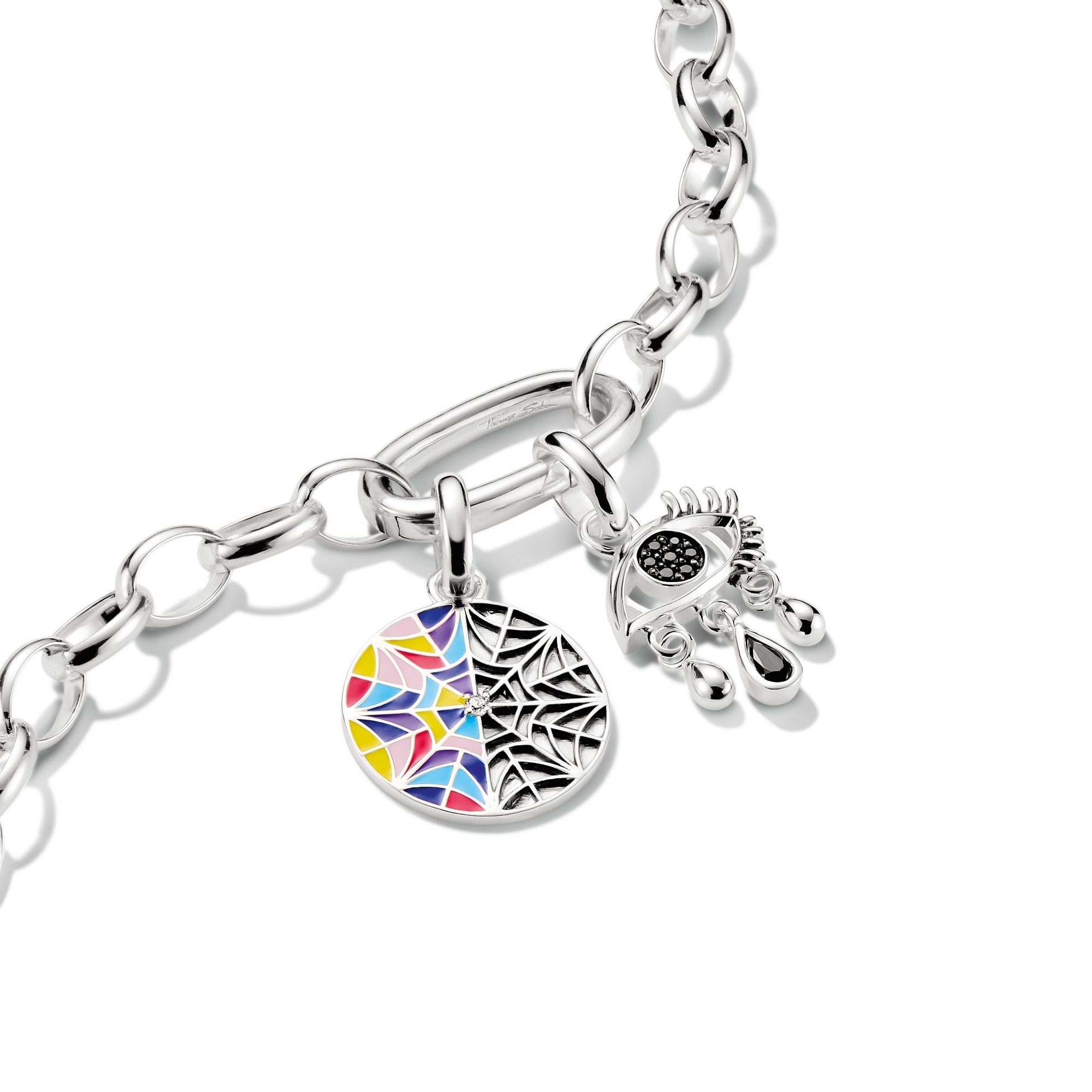 Silver Charm Pendant Black Tears Wednesday Zirconia Connect