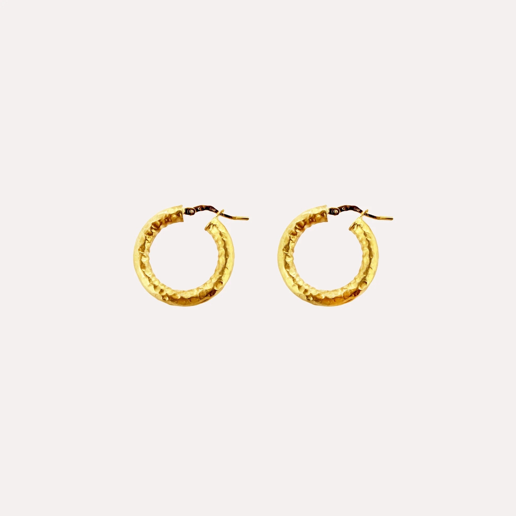 Textured Hoop Earrings - Gold / M