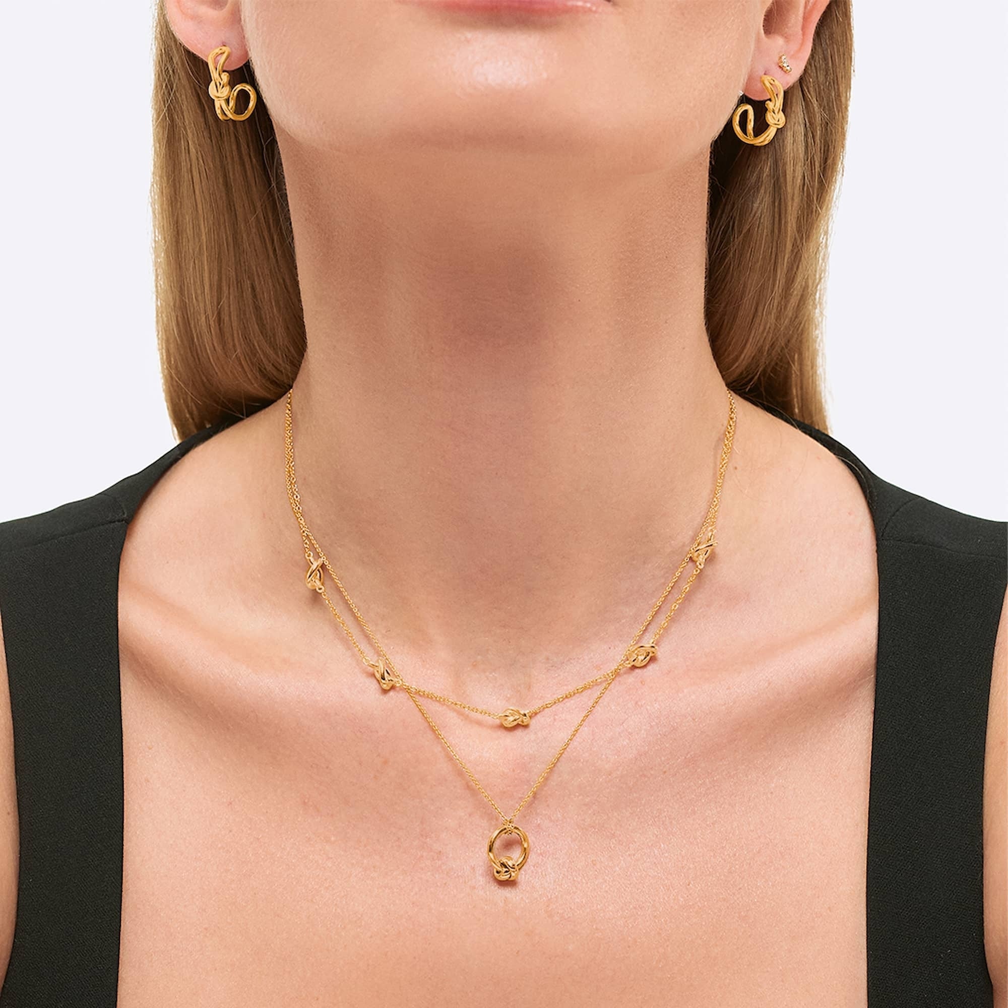 Swirl Hoop Earrings - Gold