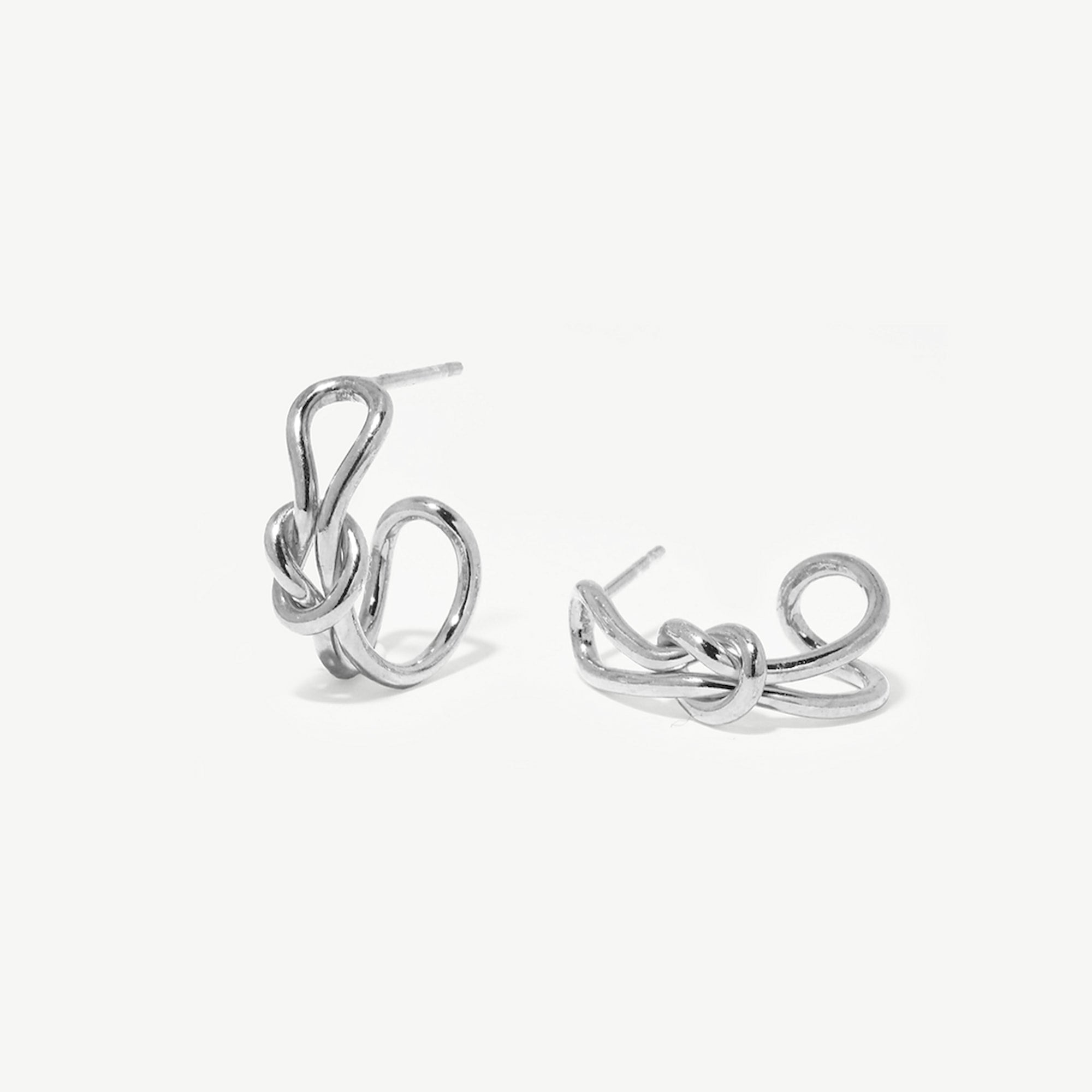 Swirl Hoop Earrings - Silver