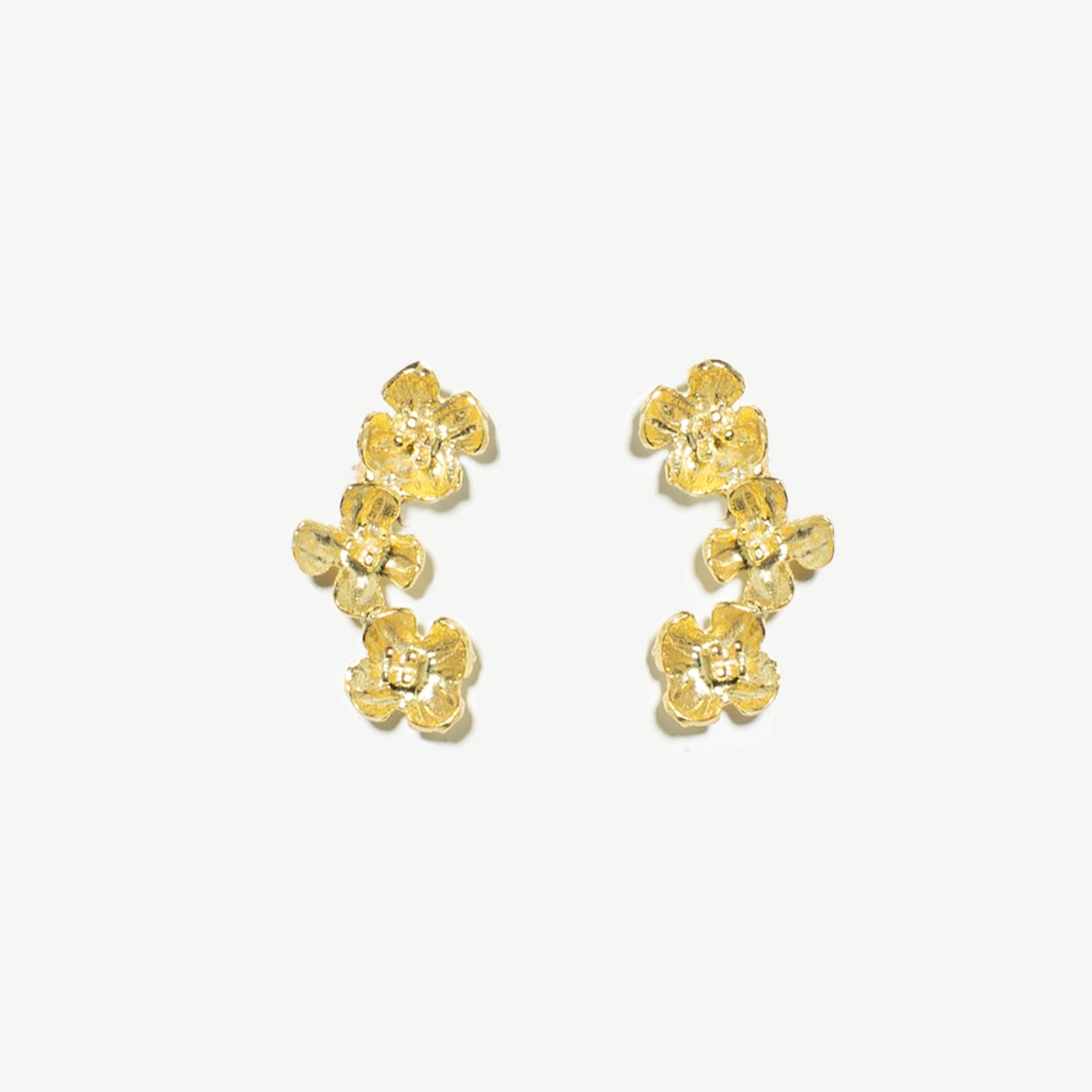 Flower Cuff Earrings - Gold