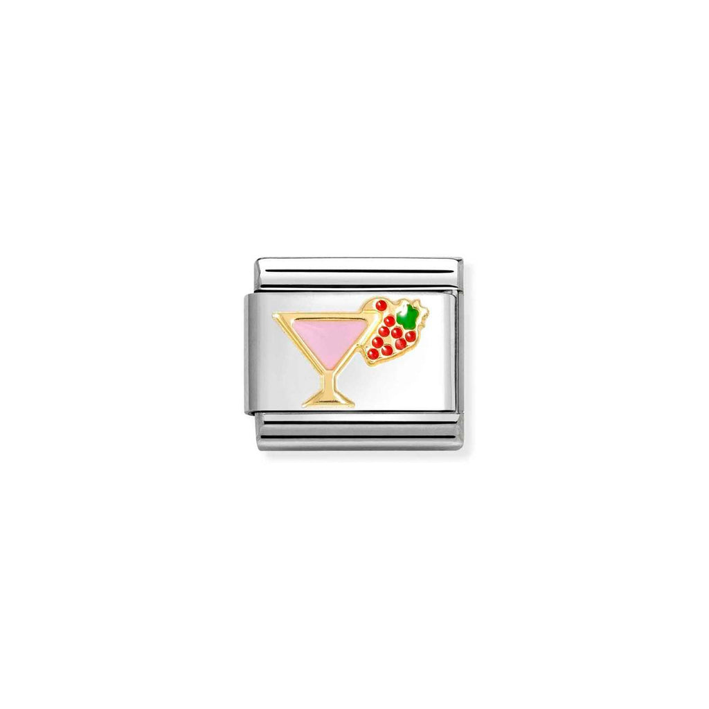 Composable Classic SYMBOLS steel, enamel and 18k gold Cocktail with strawberry