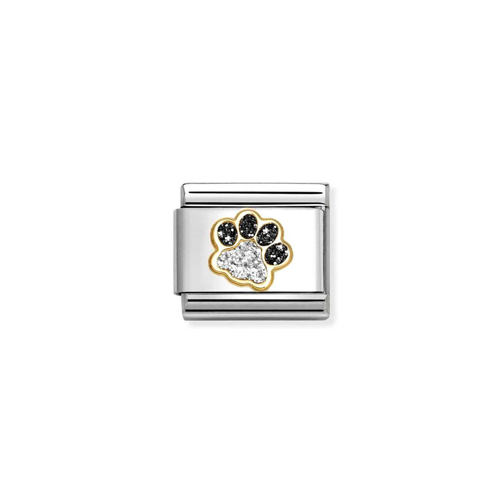 Composable Classic GLITTER SYMBOLS in steel, enamel and 18k gold Pawprint