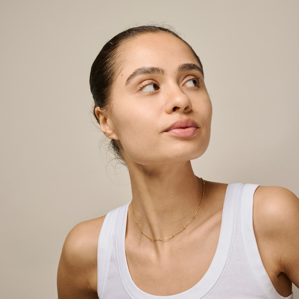 Necklace, Beaded Chain, Gold