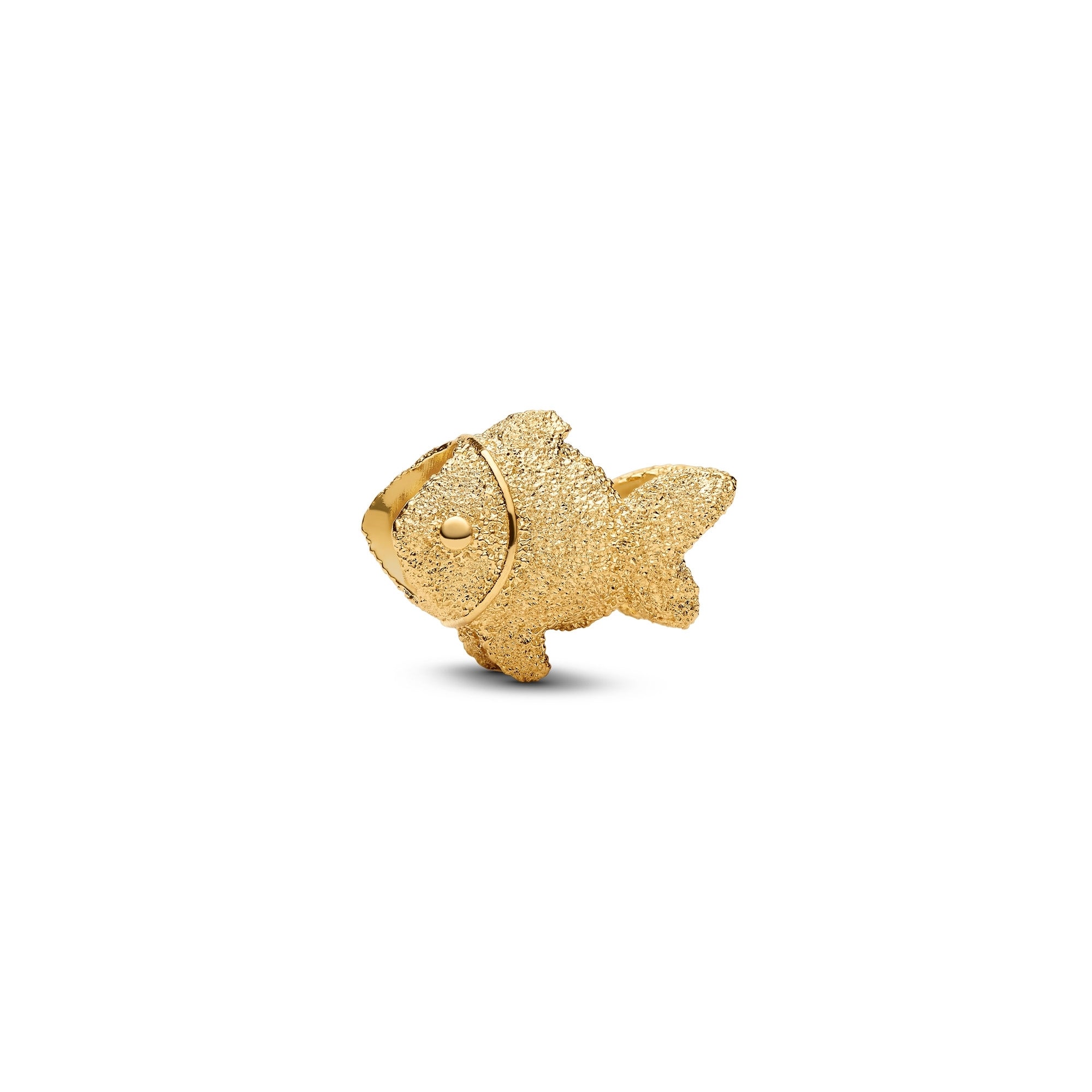 14k Gold-Plated Textured Fish Mini Charm