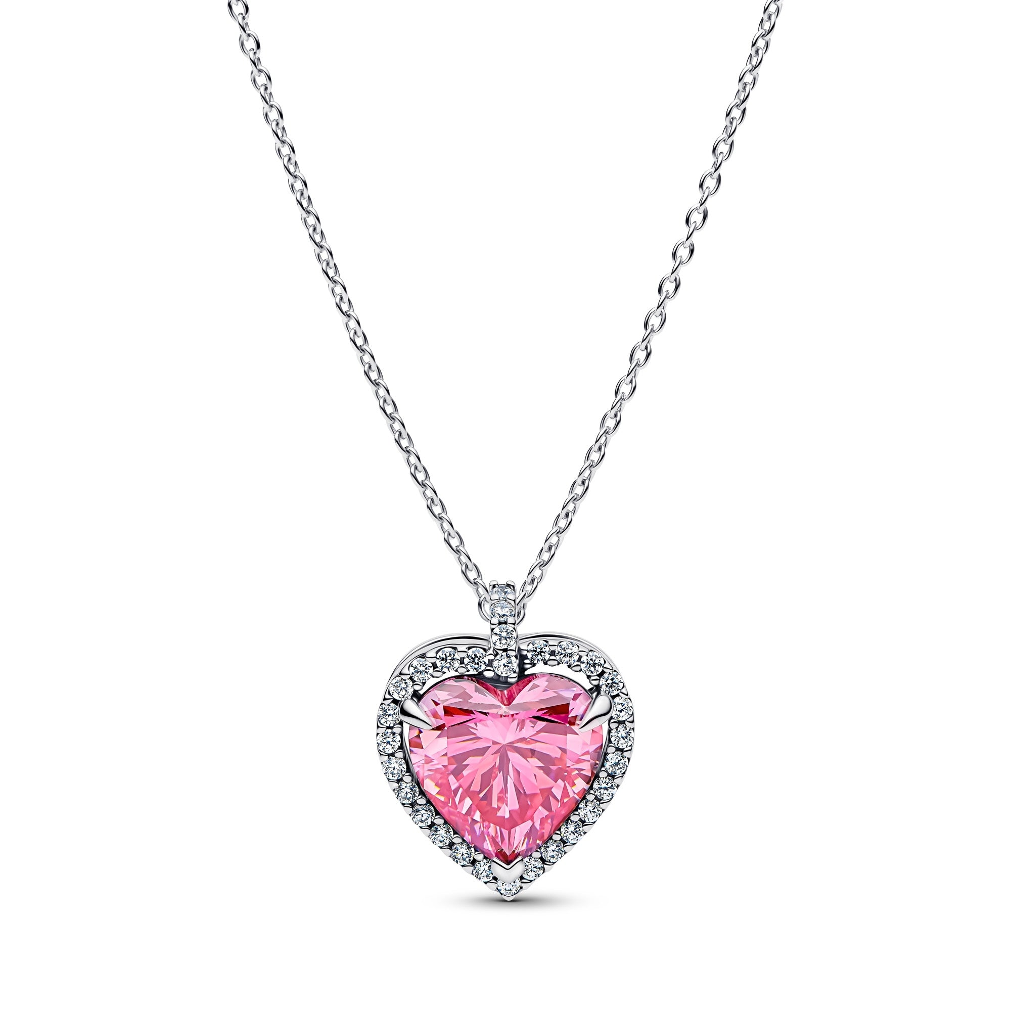 Pink Halo Heart Collier Necklace
