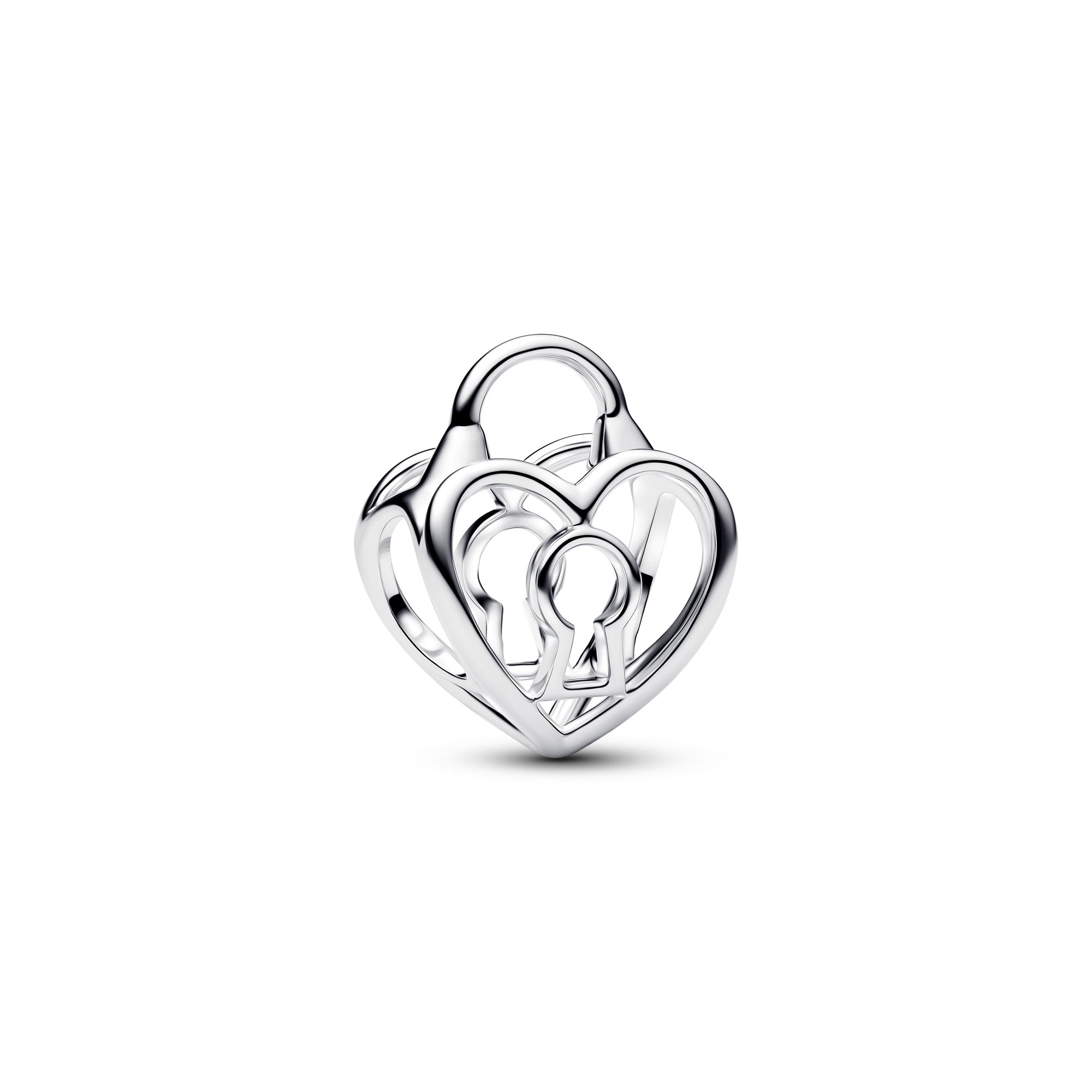 Openwork Heart Padlock Charm