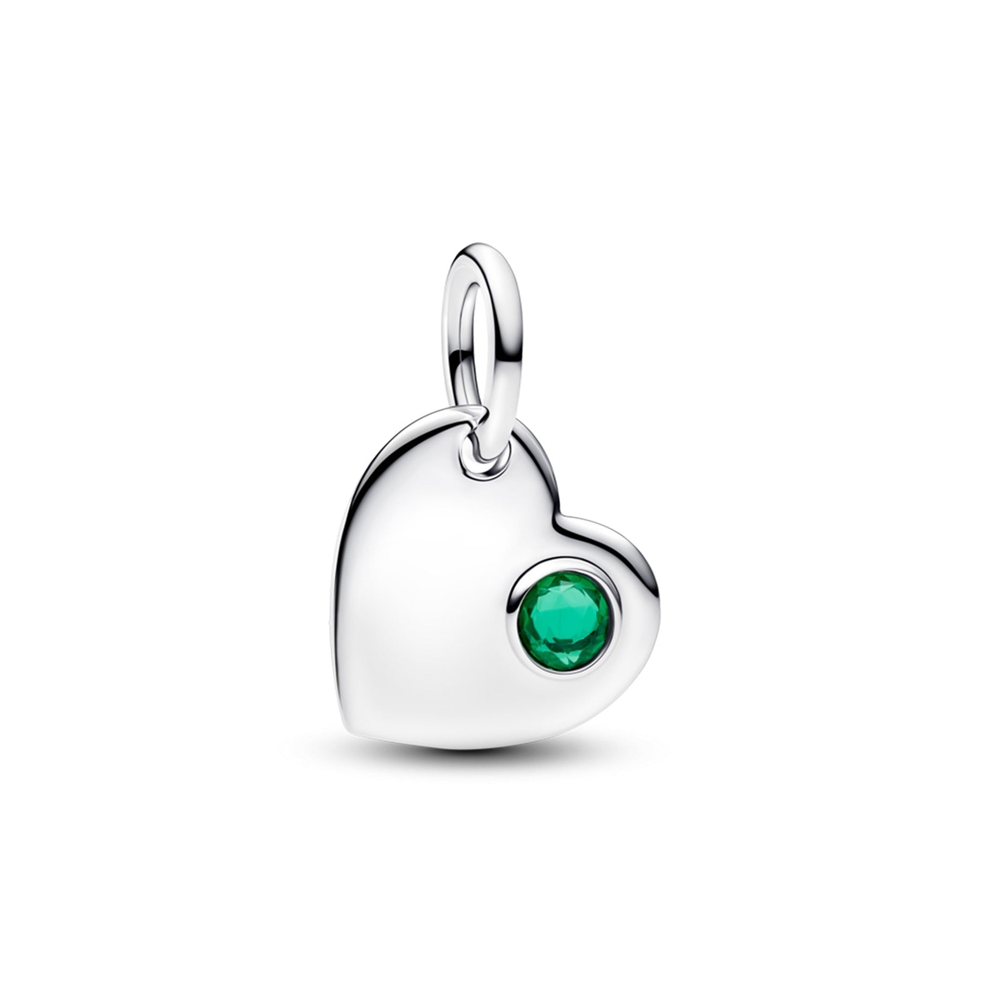 May Birthstone Engravable Heart Dangle Charm