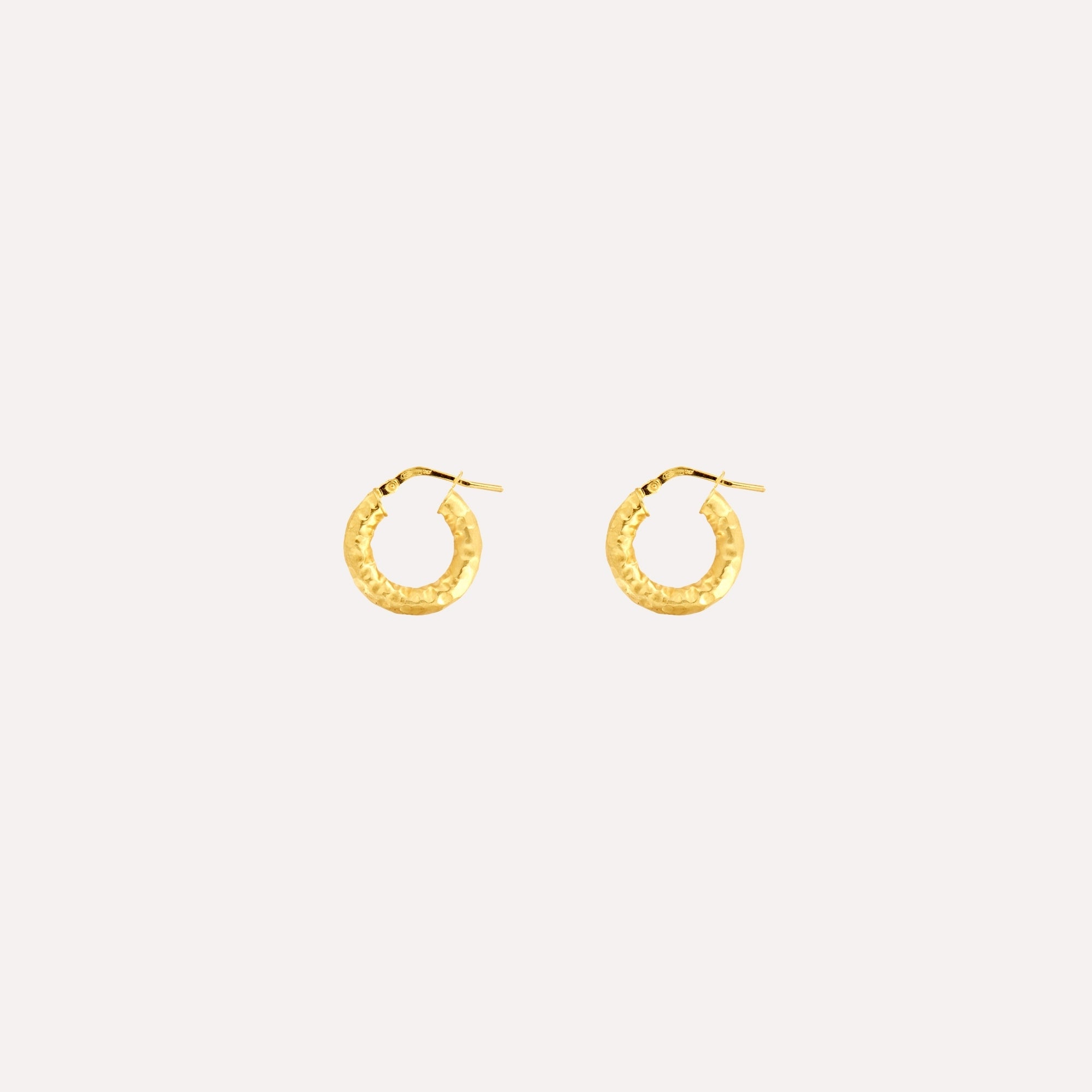 Textured Hoop Earrings - Gold / S
