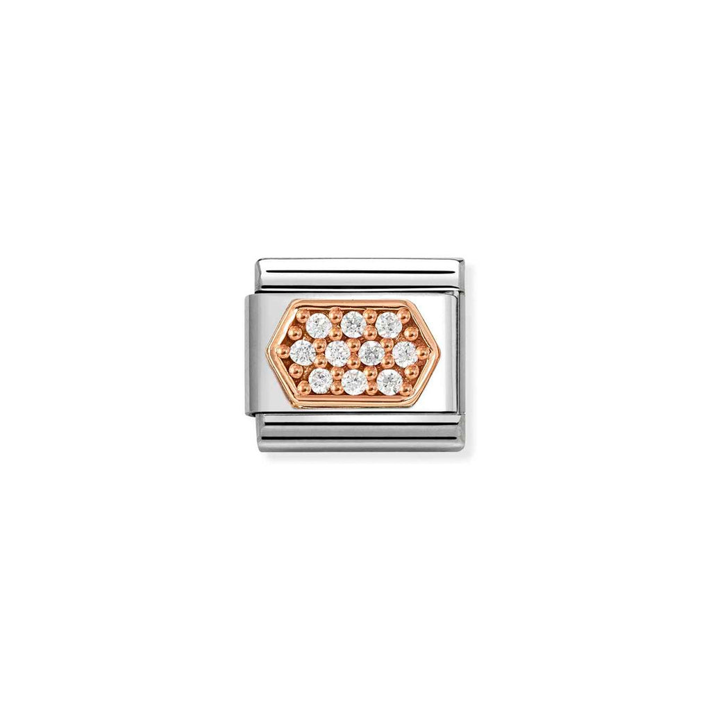 Charm, Composable Link, White CZ Pavé Hex