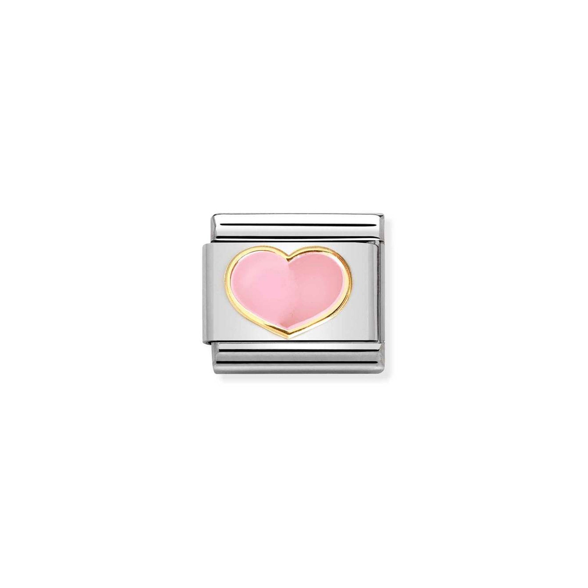 Composable Classic LOVE 2 stainless steel, enamel and 18k gold PINK heart