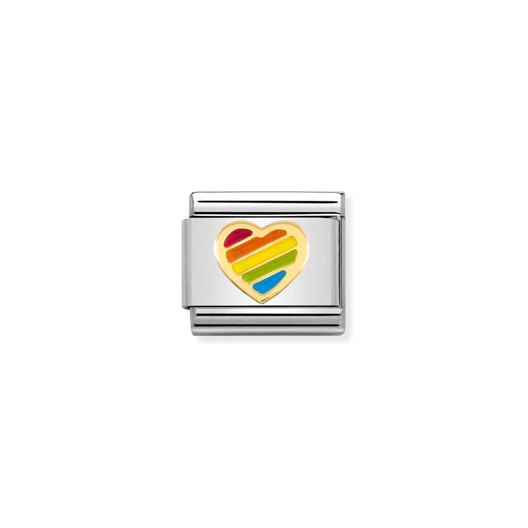 Composable Classic SYMBOLS steel, enamel and 18k gold Rainbow heart