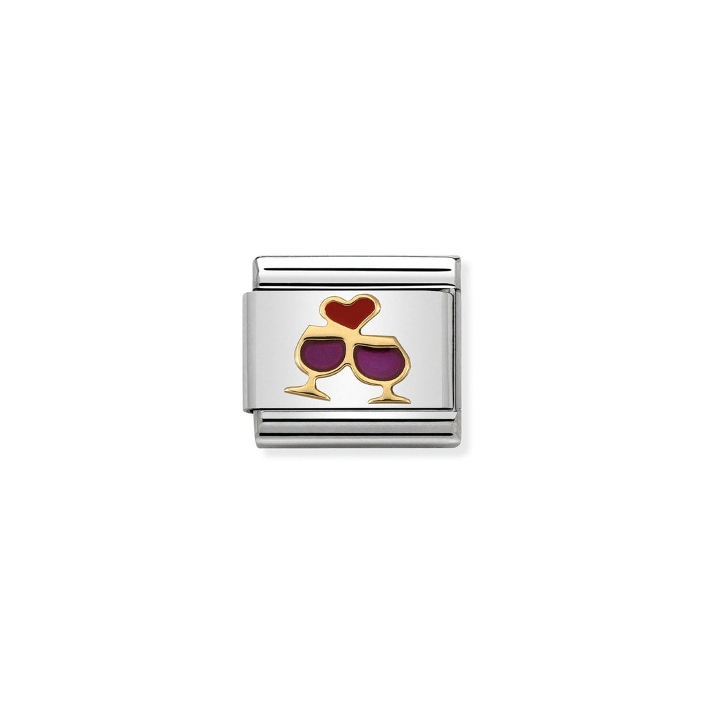 Composable Classic LOVE 2 stainless steel, enamel and 18k gold Glasses with heart