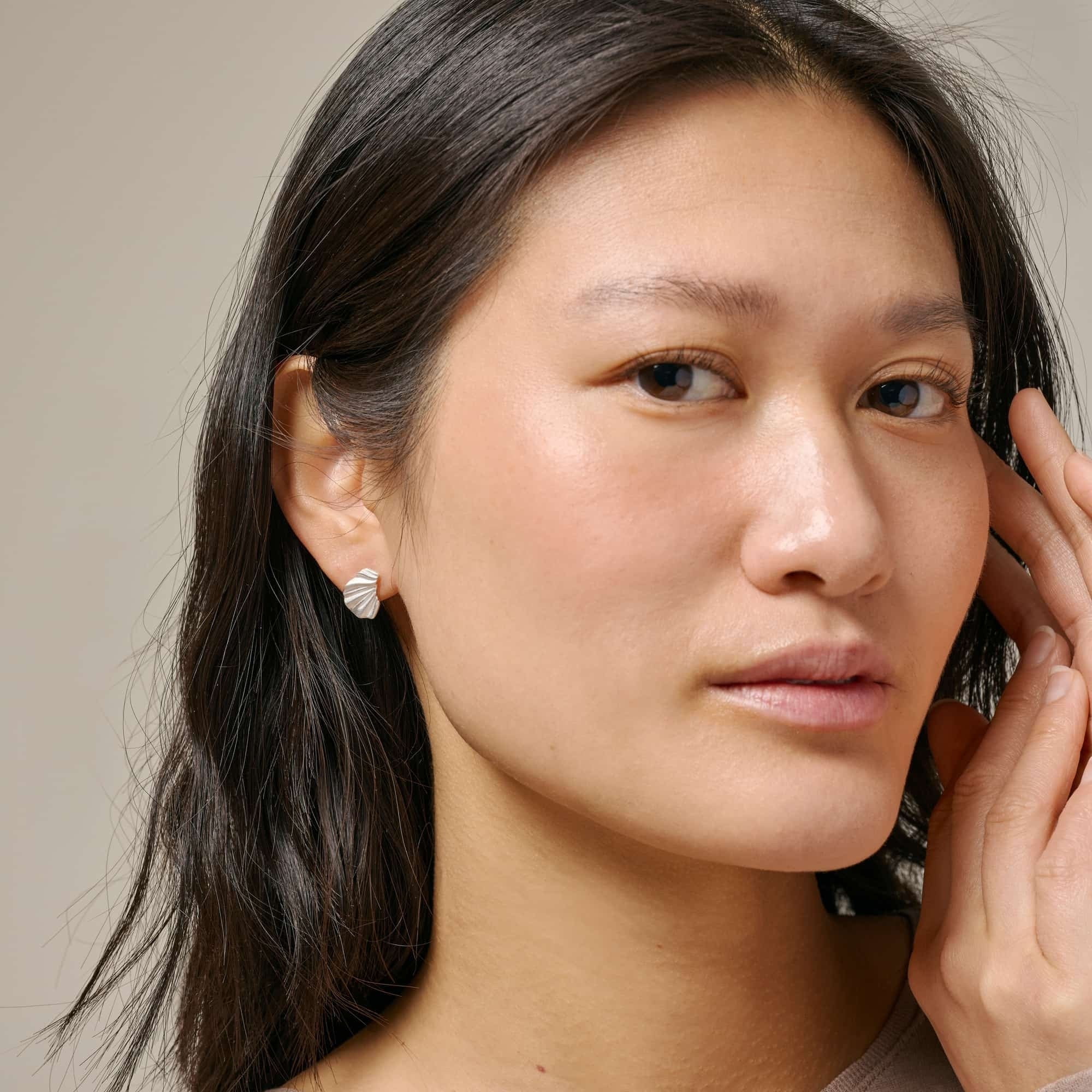 Earring, Mini Wave, Silver