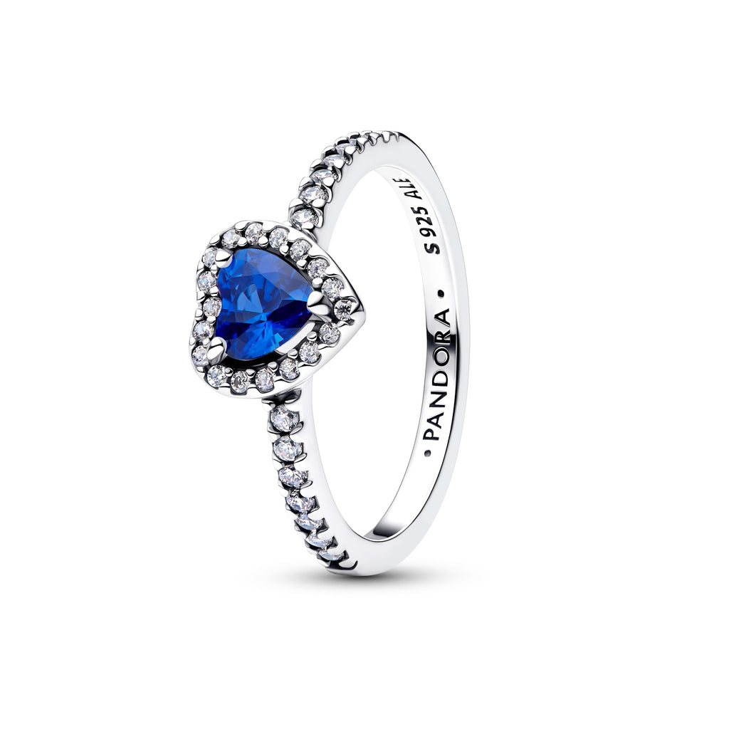 Elevated Princess Blue Heart Ring