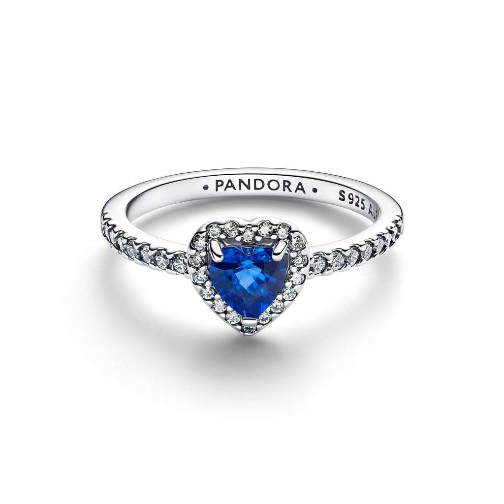 Elevated Princess Blue Heart Ring
