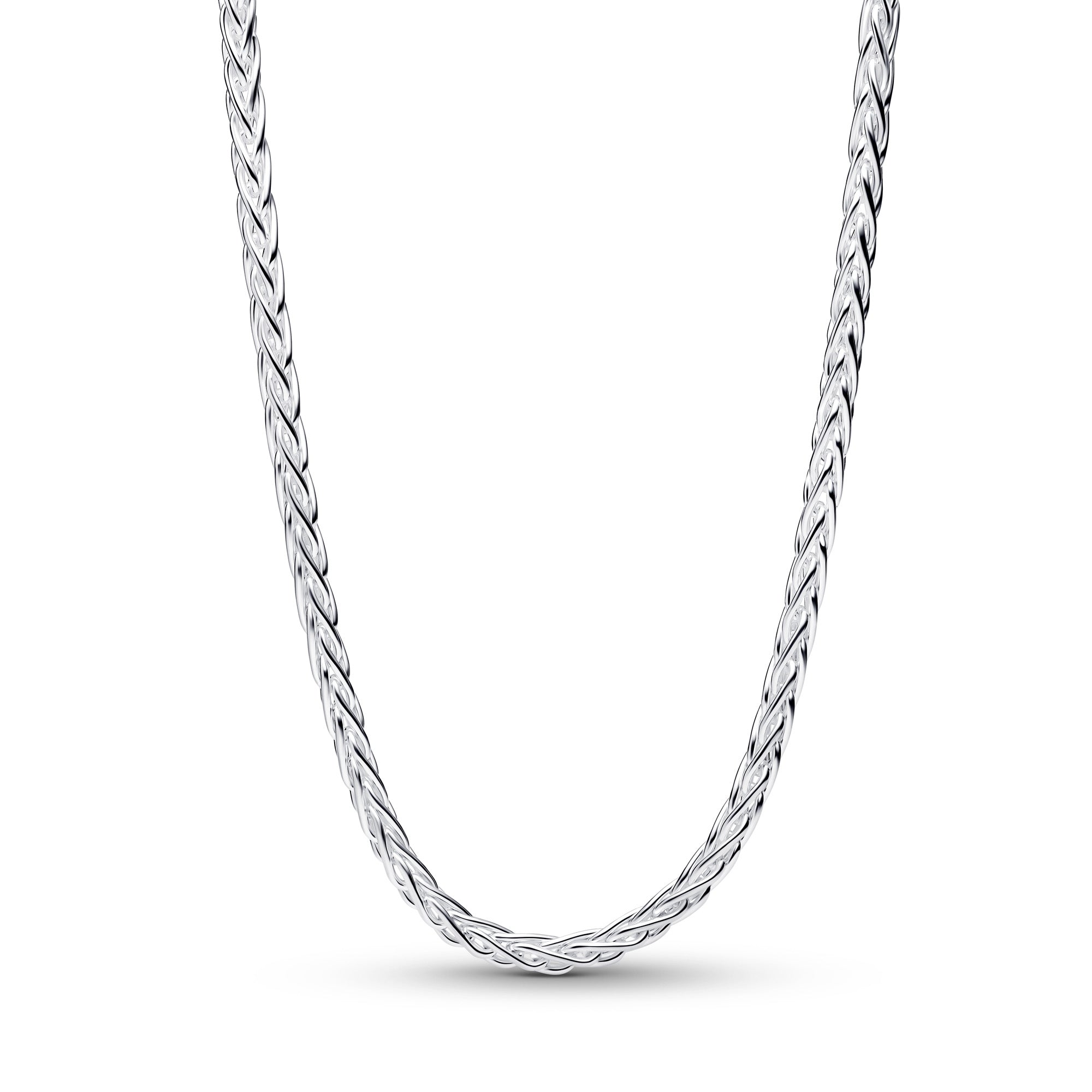 Pavé Clasp Foxtail Chain Charm Necklace