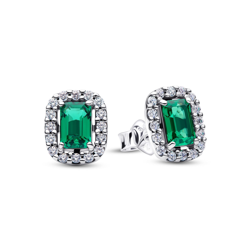 Sparkling Rectangular Stud Earrings