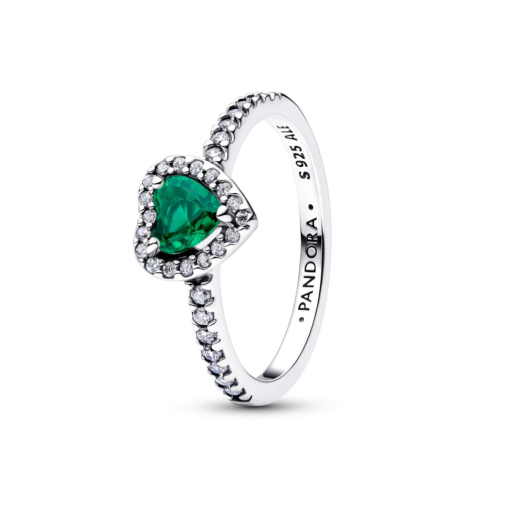 Elevated Royal Green Heart Ring