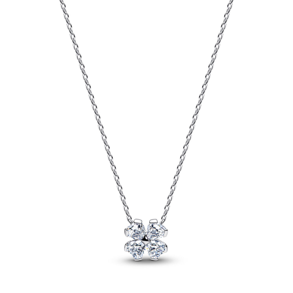 Sparkling Lucky Clover Pendant Necklace