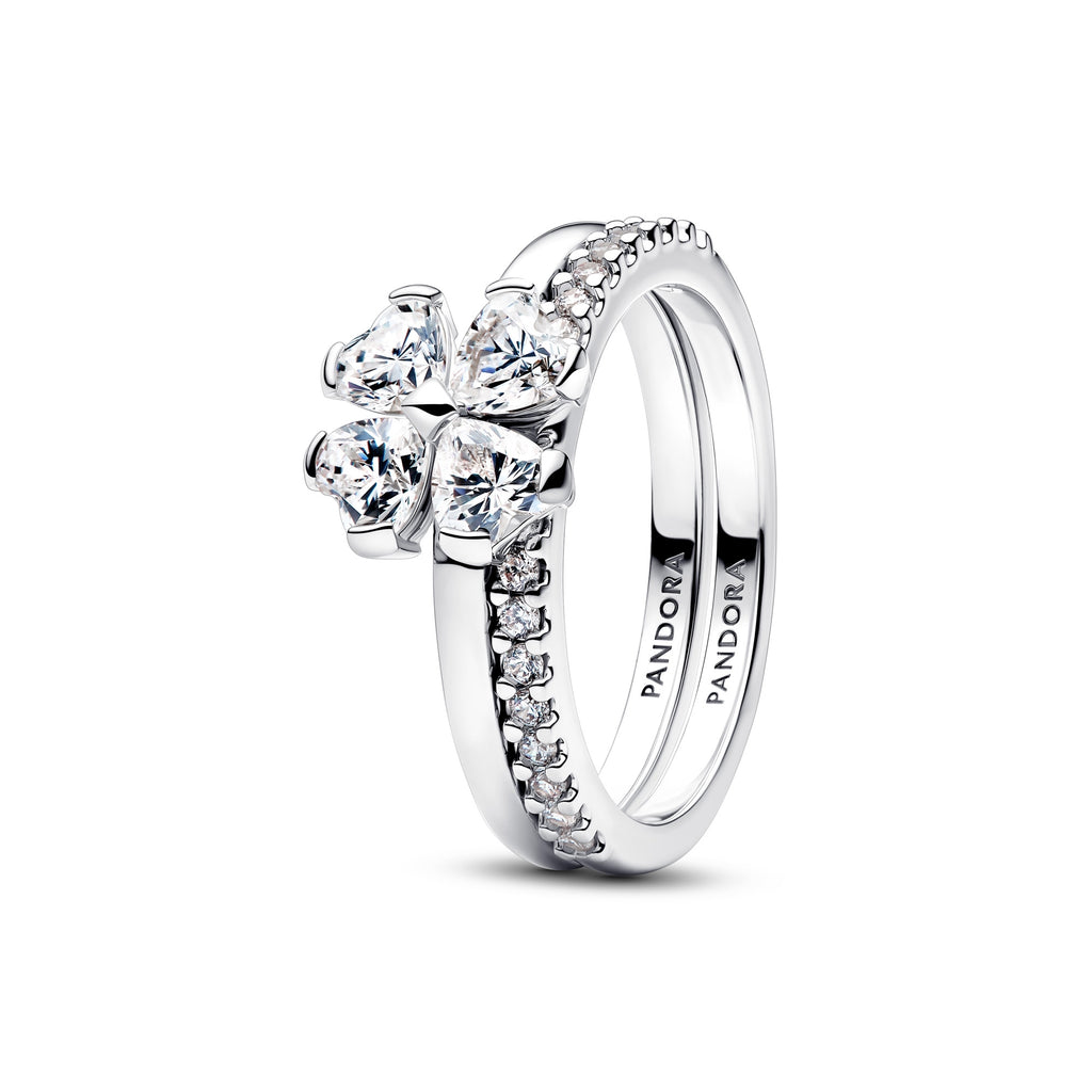 Sparkling Lucky Clover Splittable Ring