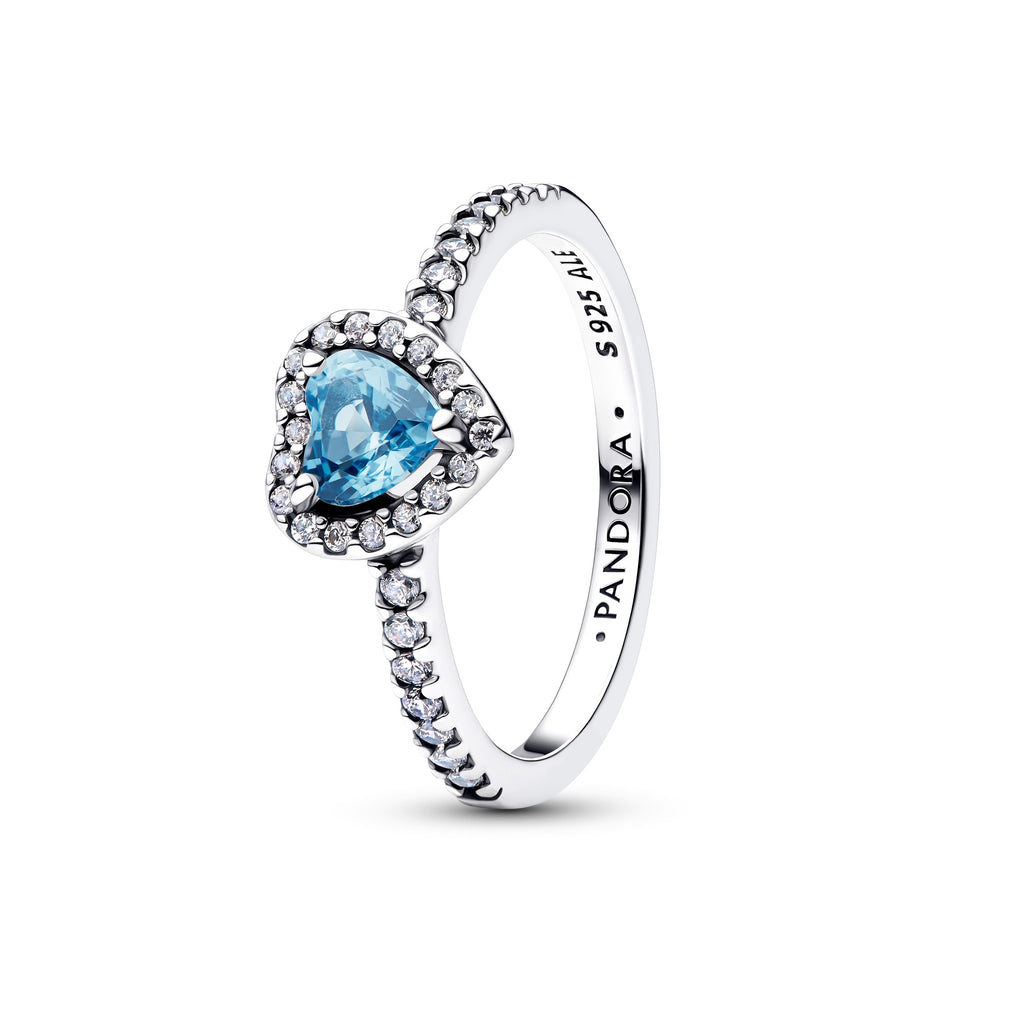 Elevated Light Blue Heart Ring