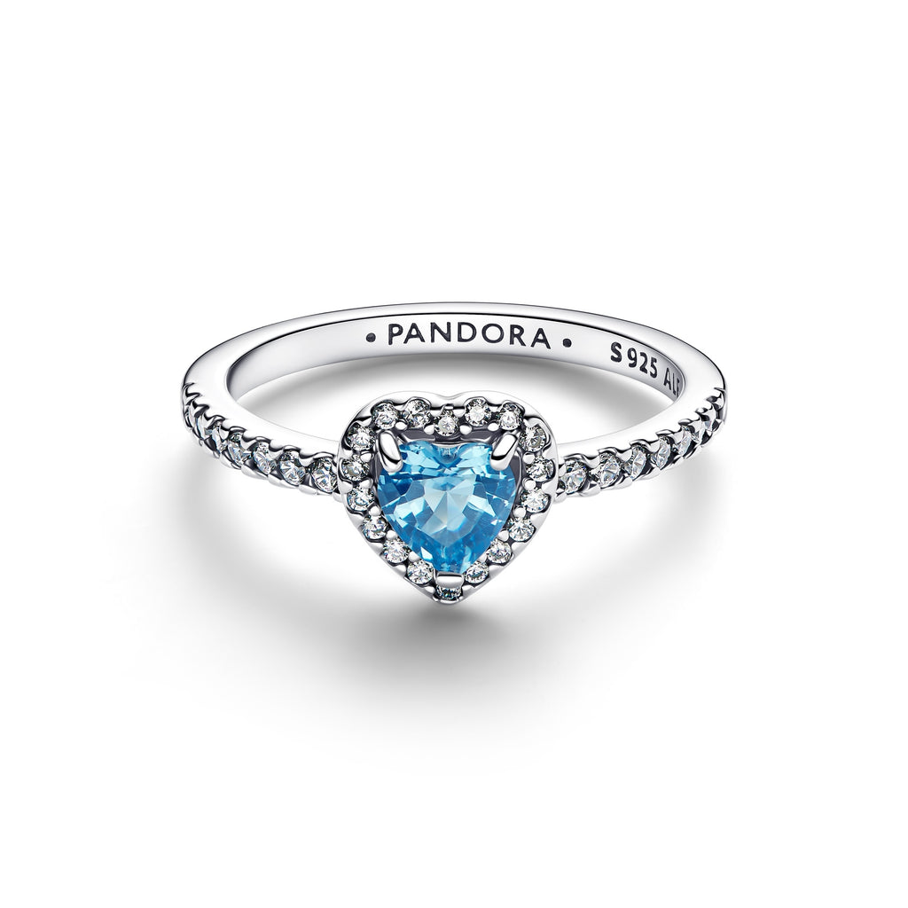 Elevated Light Blue Heart Ring