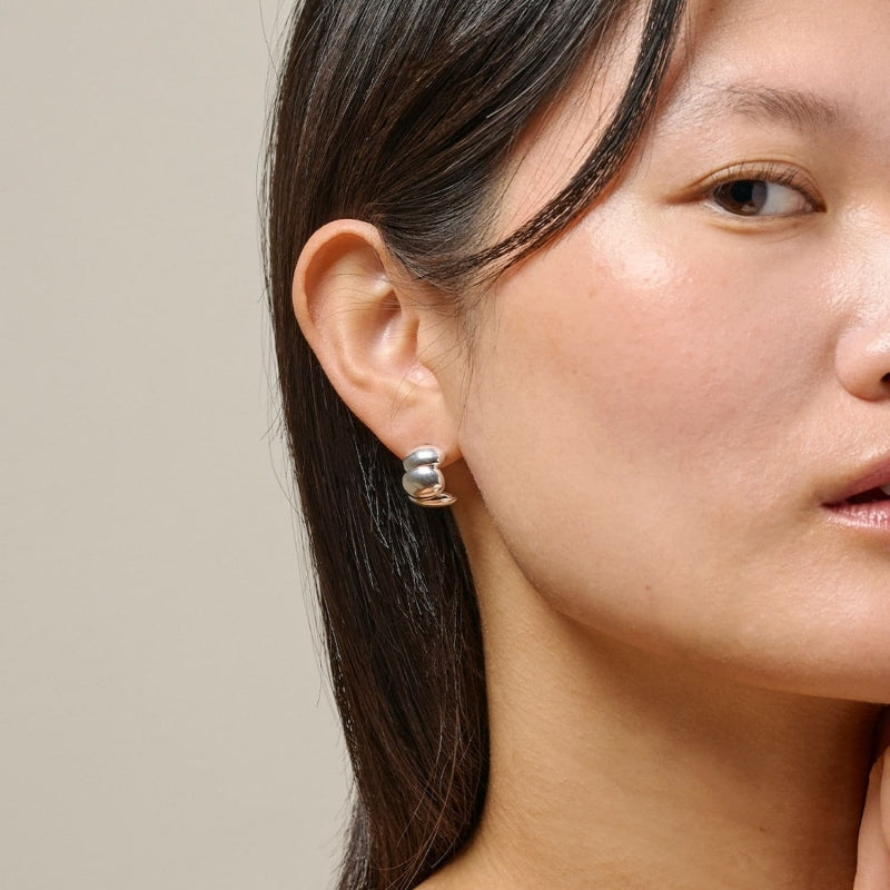 ENAMEL Copenhagen Melia Chunky Silver Hoop Earrings - image 2