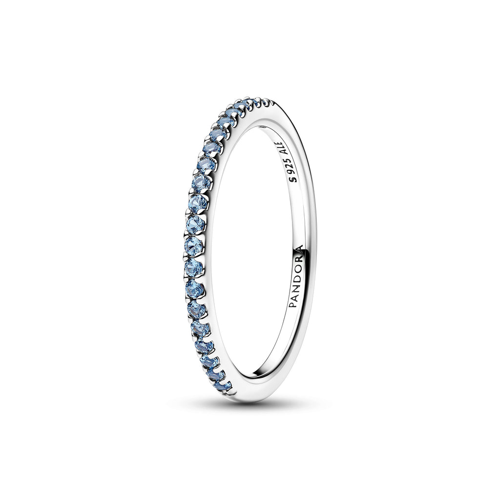 Sparkling Aquamarine Half-Eternity Band Ring