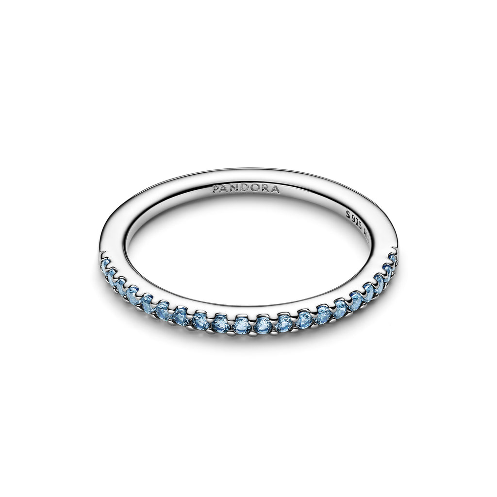 Sparkling Aquamarine Half-Eternity Band Ring