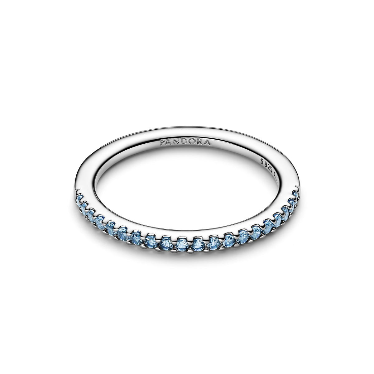 Sparkling Aquamarine Half-Eternity Band Ring