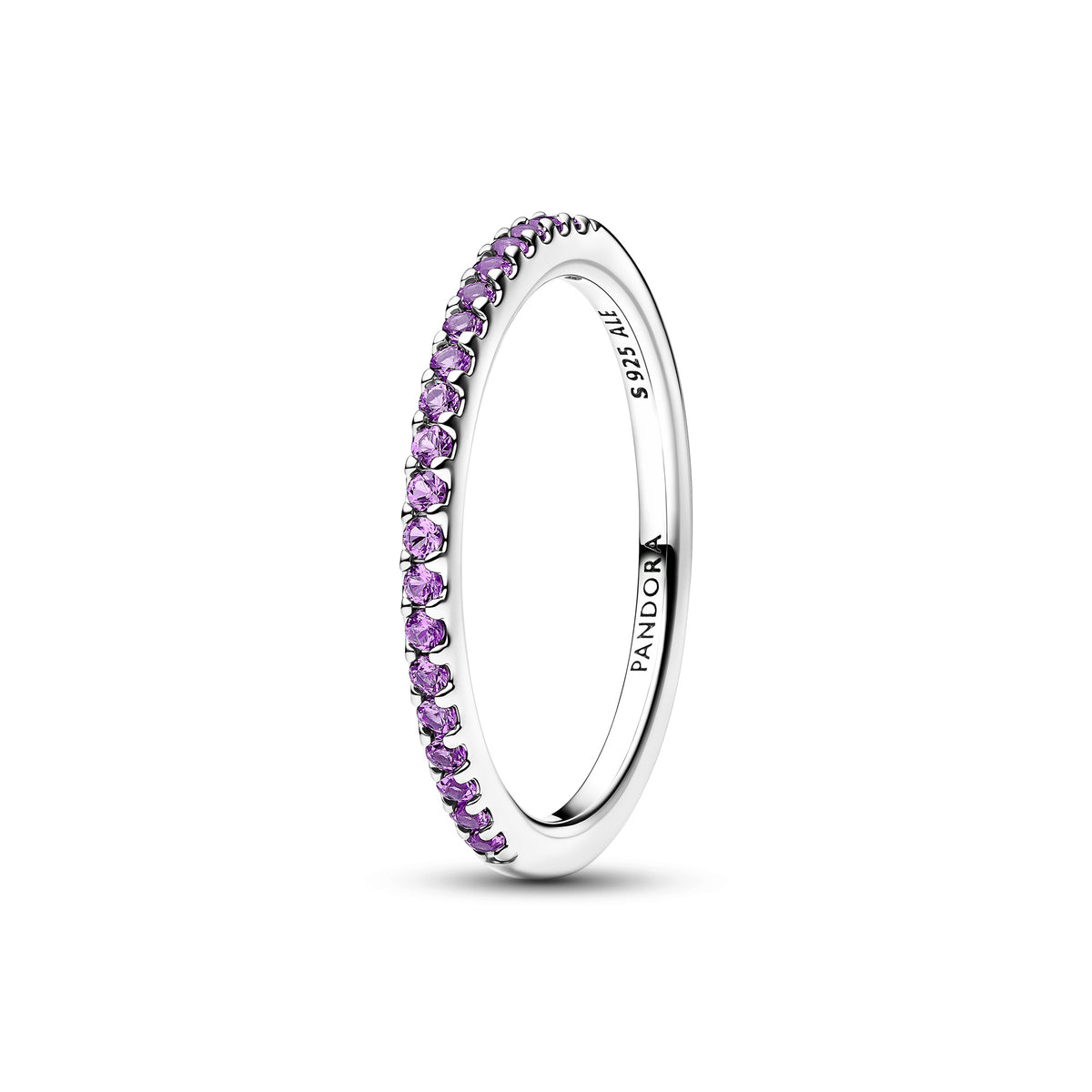 Sparkling Purple Half-Eternity Band Ring