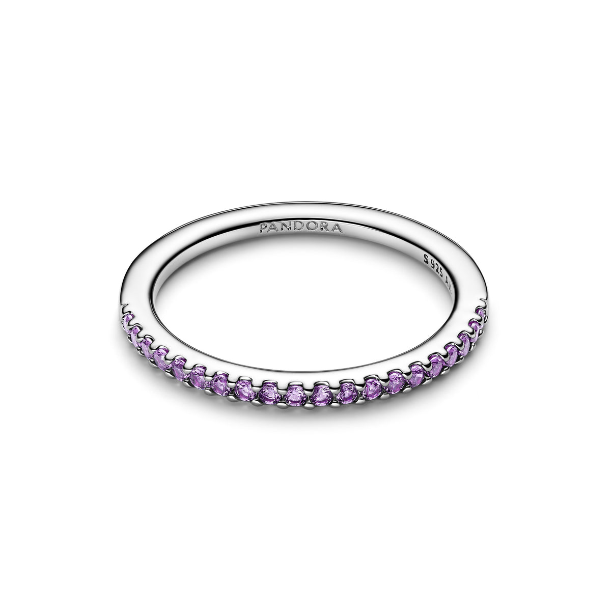 Sparkling Purple Half-Eternity Band Ring