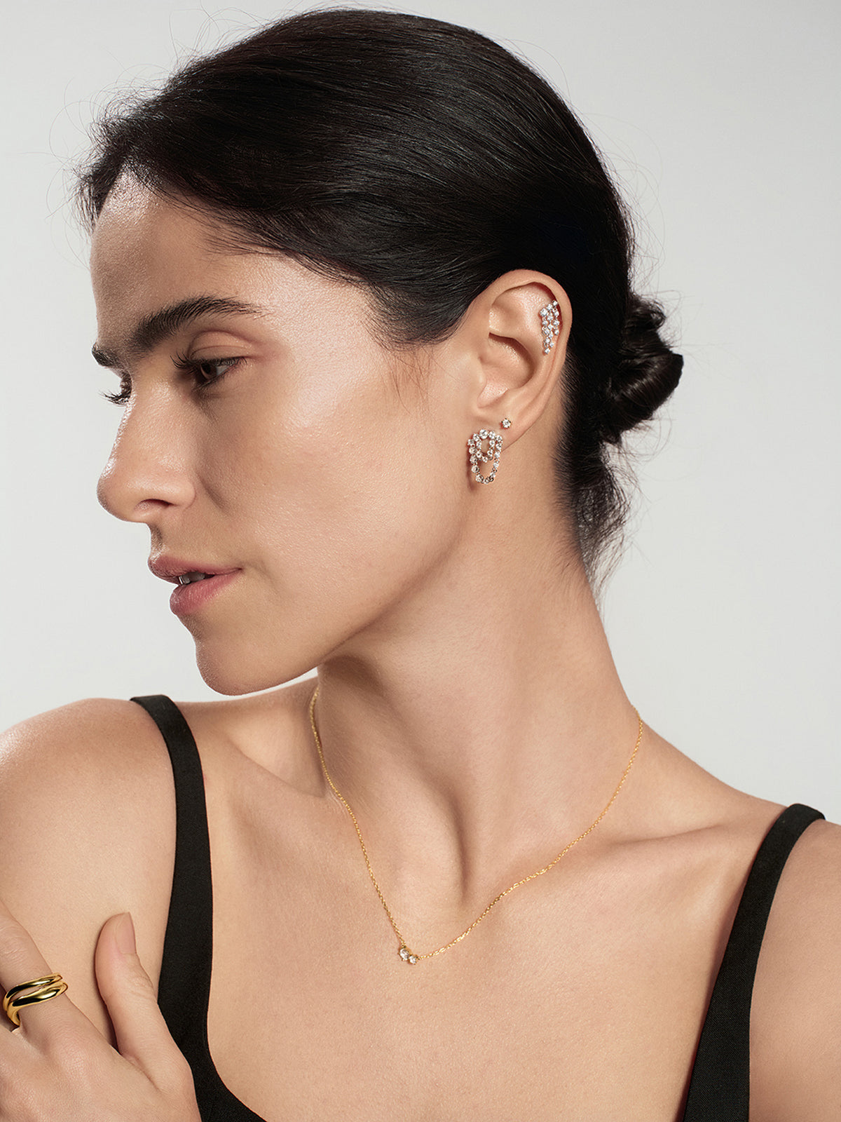 Silver Mini Five-Prong Sparkle Stud Earrings