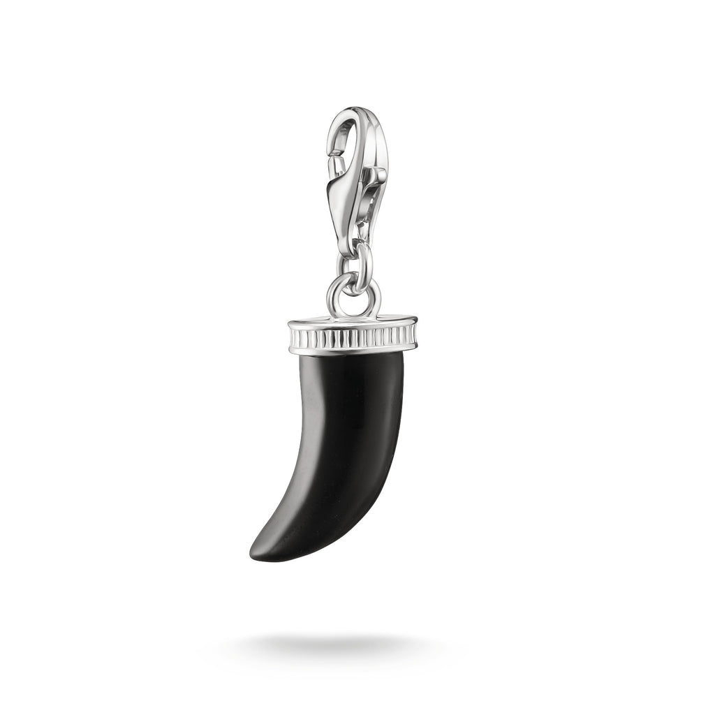 THOMAS SABO Silver Charm Pendant Tooth Obsidian Original