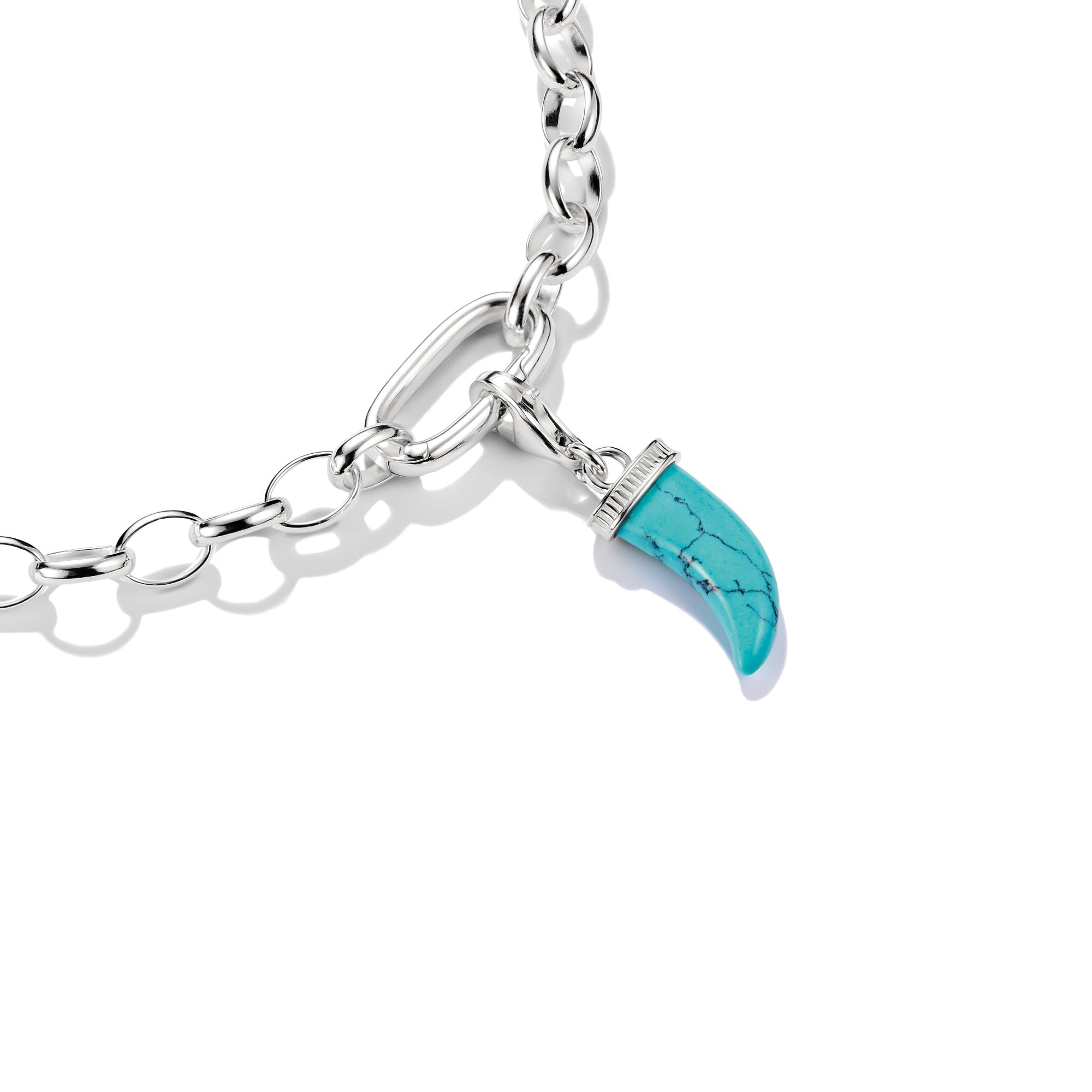 Silver Charm Pendant Tooth Turquoise Original