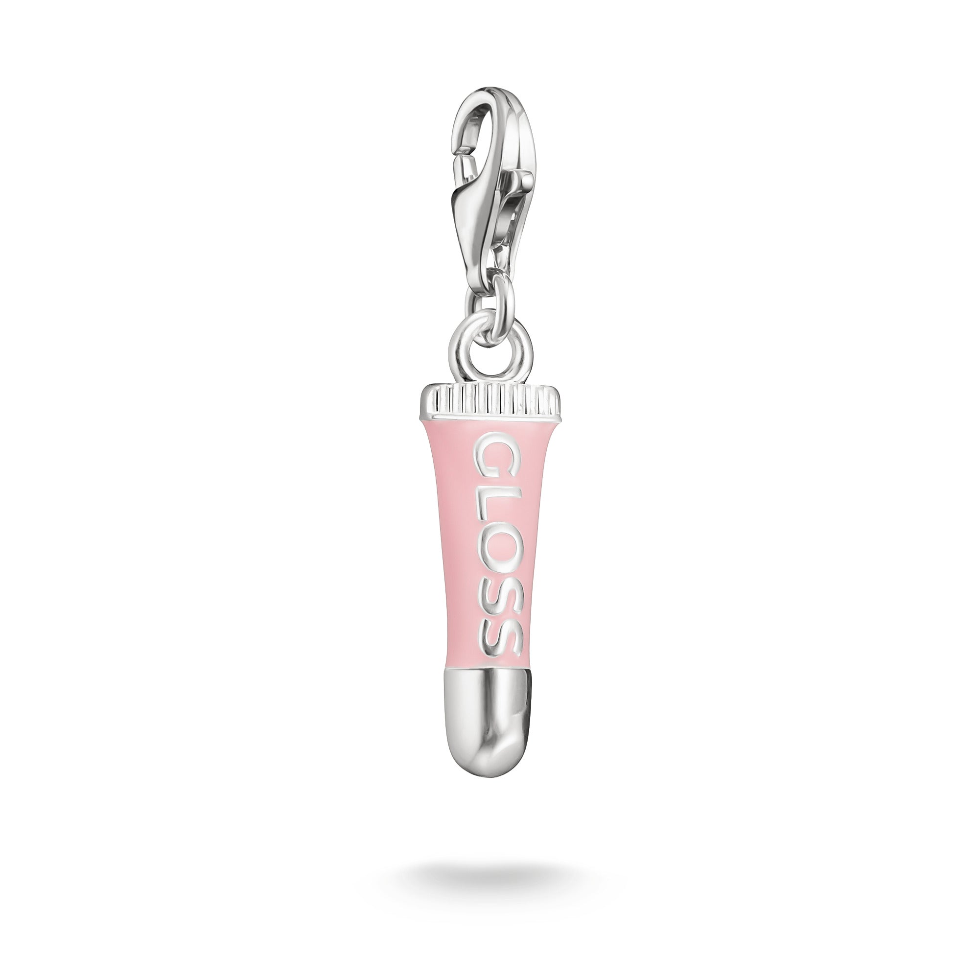 Silver Charm Pendant Pink Lipgloss Connect