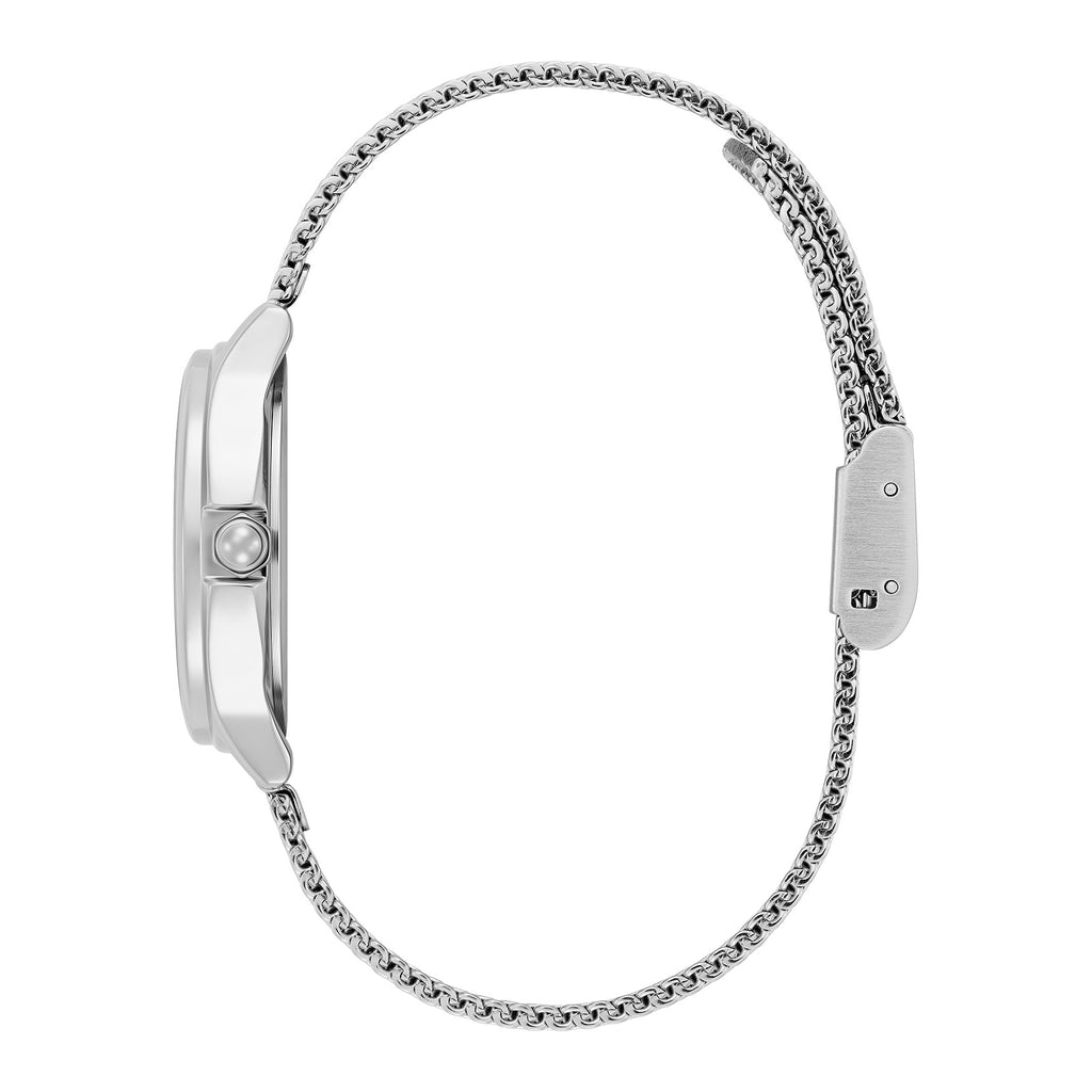 30mm Classic Bee White & Silver Mesh Watch