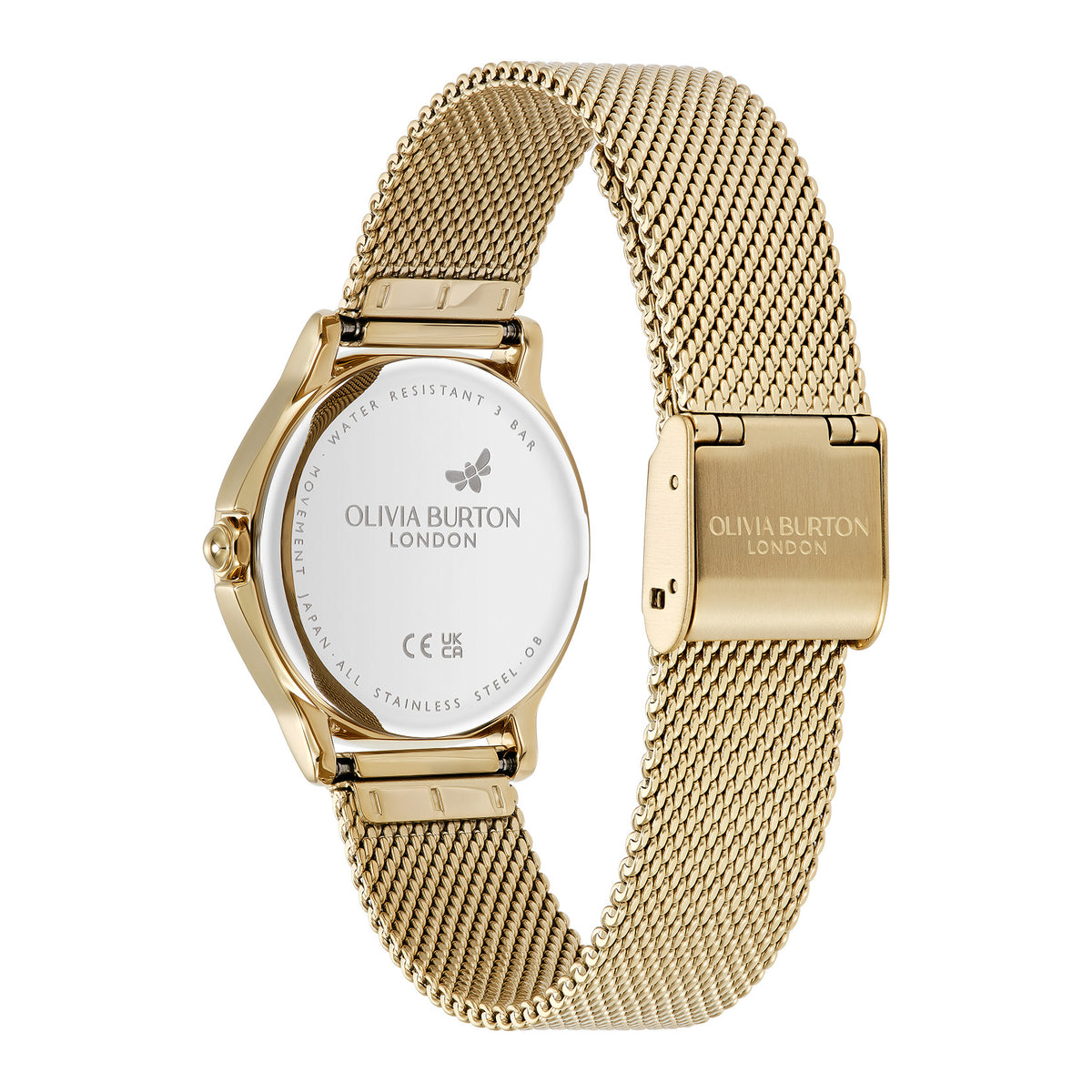 30mm Classic Bee White & Gold Mesh Watch